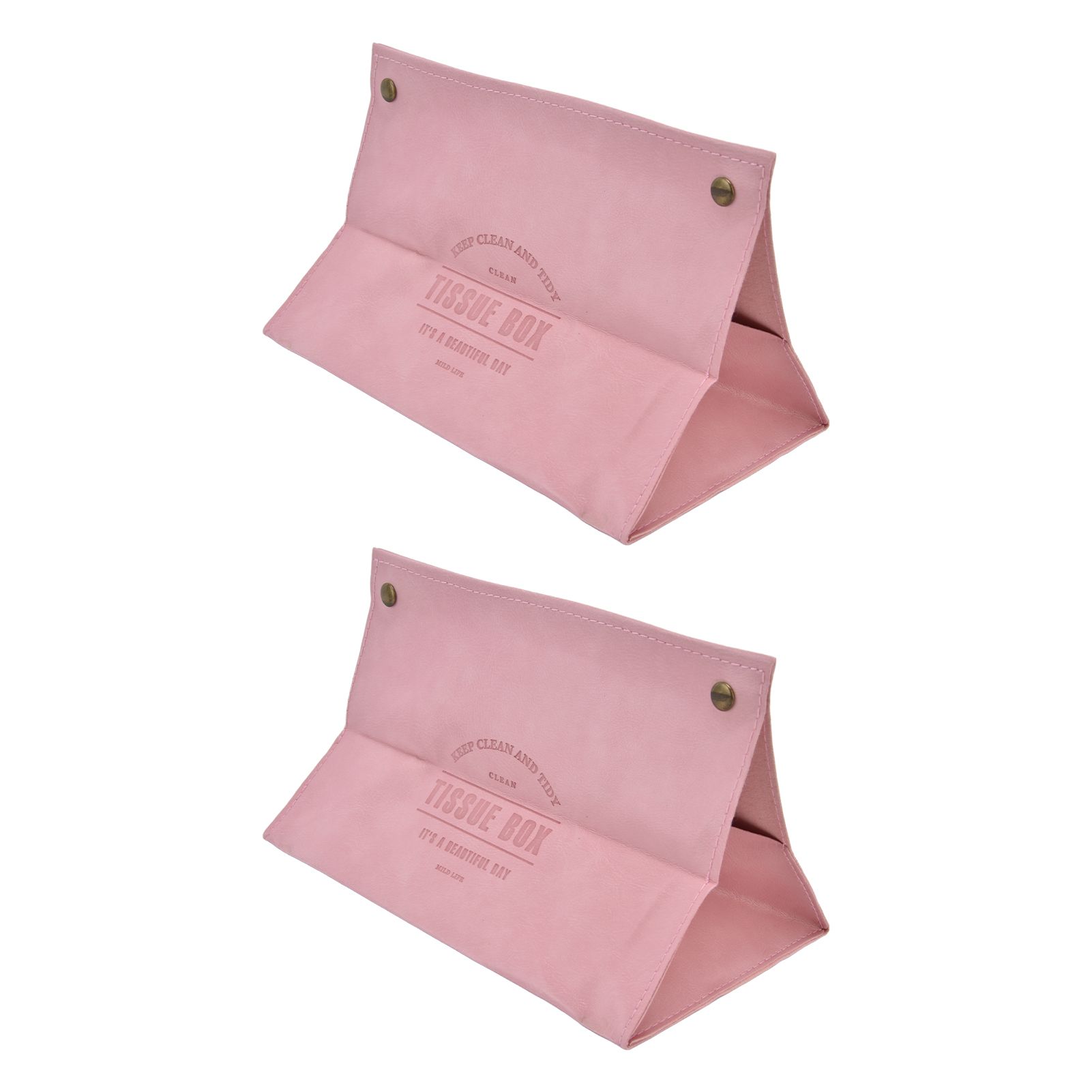 2 Packs Tissue Box Cover Nordic Handbag Styling Medroom Artificial Leather Tissue Box Cover Holder for Living RoomPink - Image 4