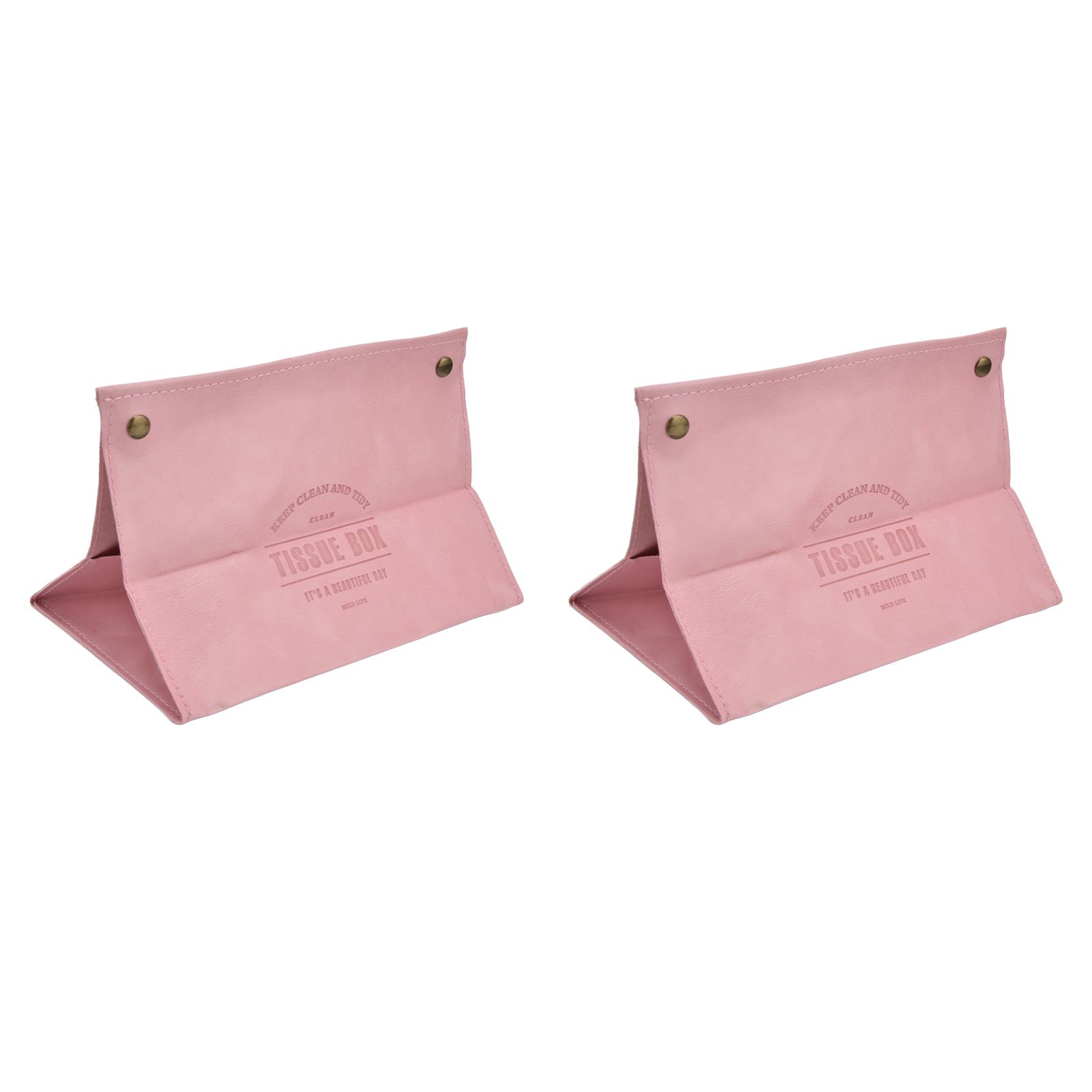 2 Packs Tissue Box Cover Nordic Handbag Styling Medroom Artificial Leather Tissue Box Cover Holder for Living RoomPink - Image 5
