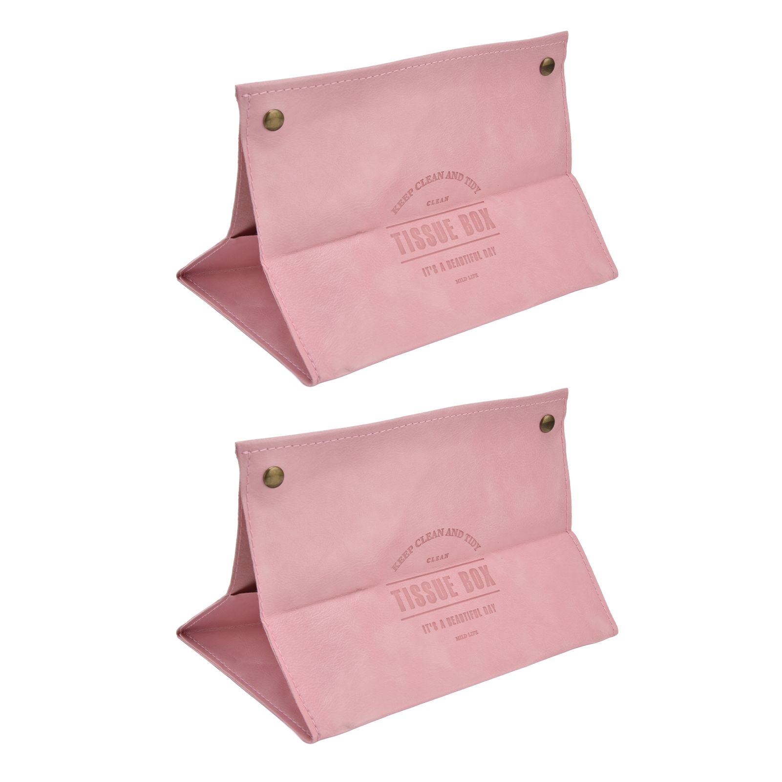 2 Packs Tissue Box Cover Nordic Handbag Styling Medroom Artificial Leather Tissue Box Cover Holder for Living RoomPink - Image 6
