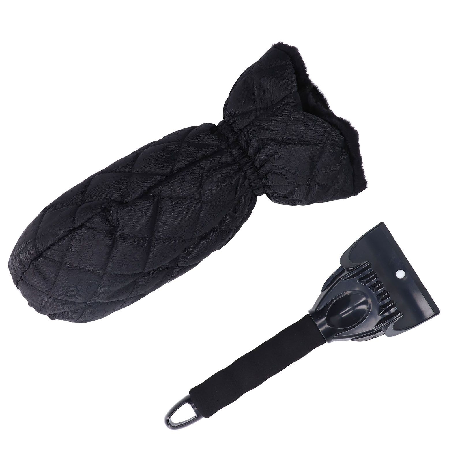 Waterproof Ice Scraper Mitt 2 in 1 Design Elastic Band Design Easy to Hold Convenient Cold Proof Car Snow Scraper GloveBlack - Image 3