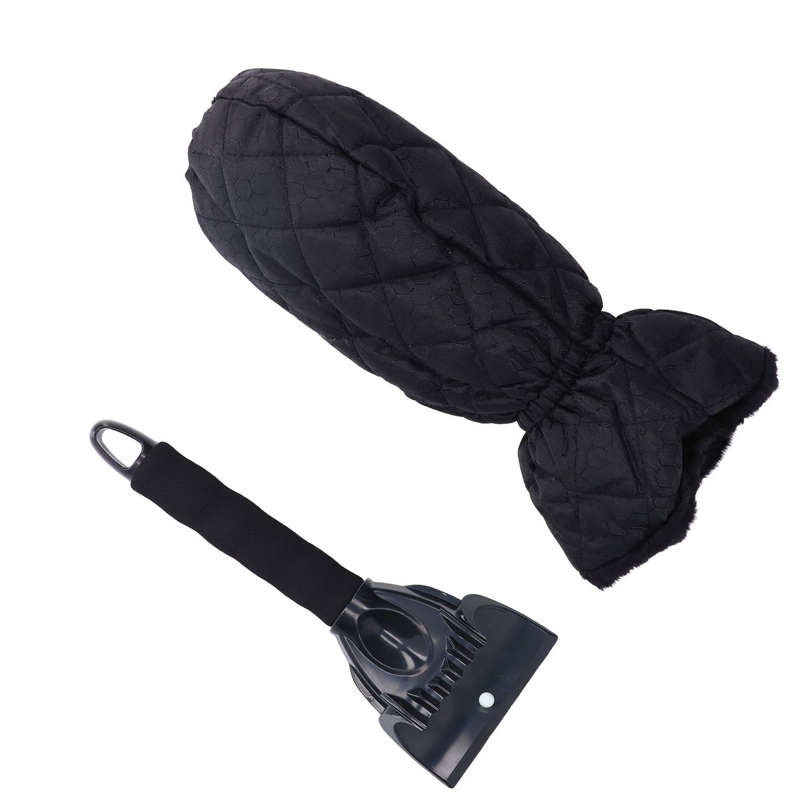Waterproof Ice Scraper Mitt 2 in 1 Design Elastic Band Design Easy to Hold Convenient Cold Proof Car Snow Scraper GloveBlack - Image 5