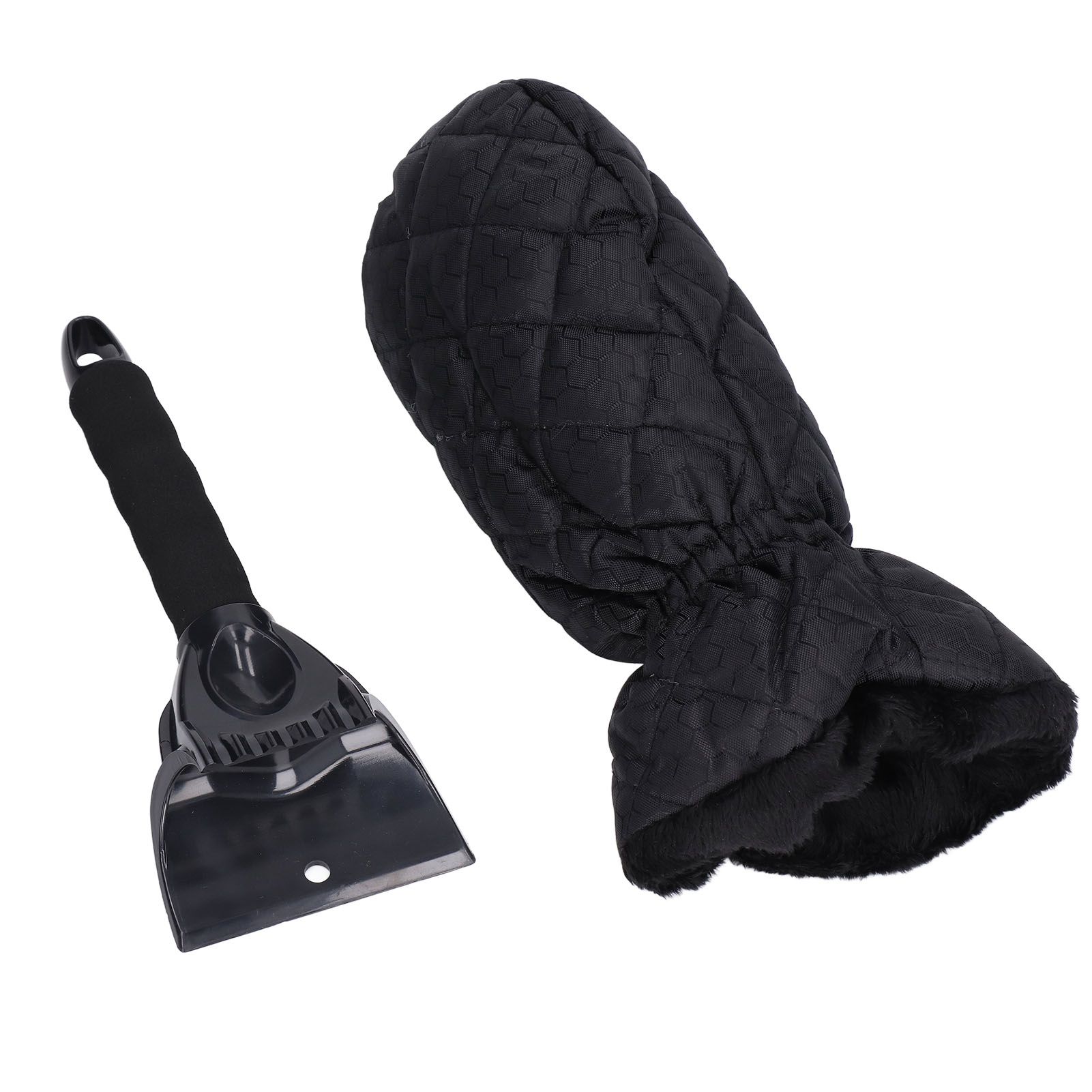 Waterproof Ice Scraper Mitt 2 in 1 Design Elastic Band Design Easy to Hold Convenient Cold Proof Car Snow Scraper GloveBlack - Image 8