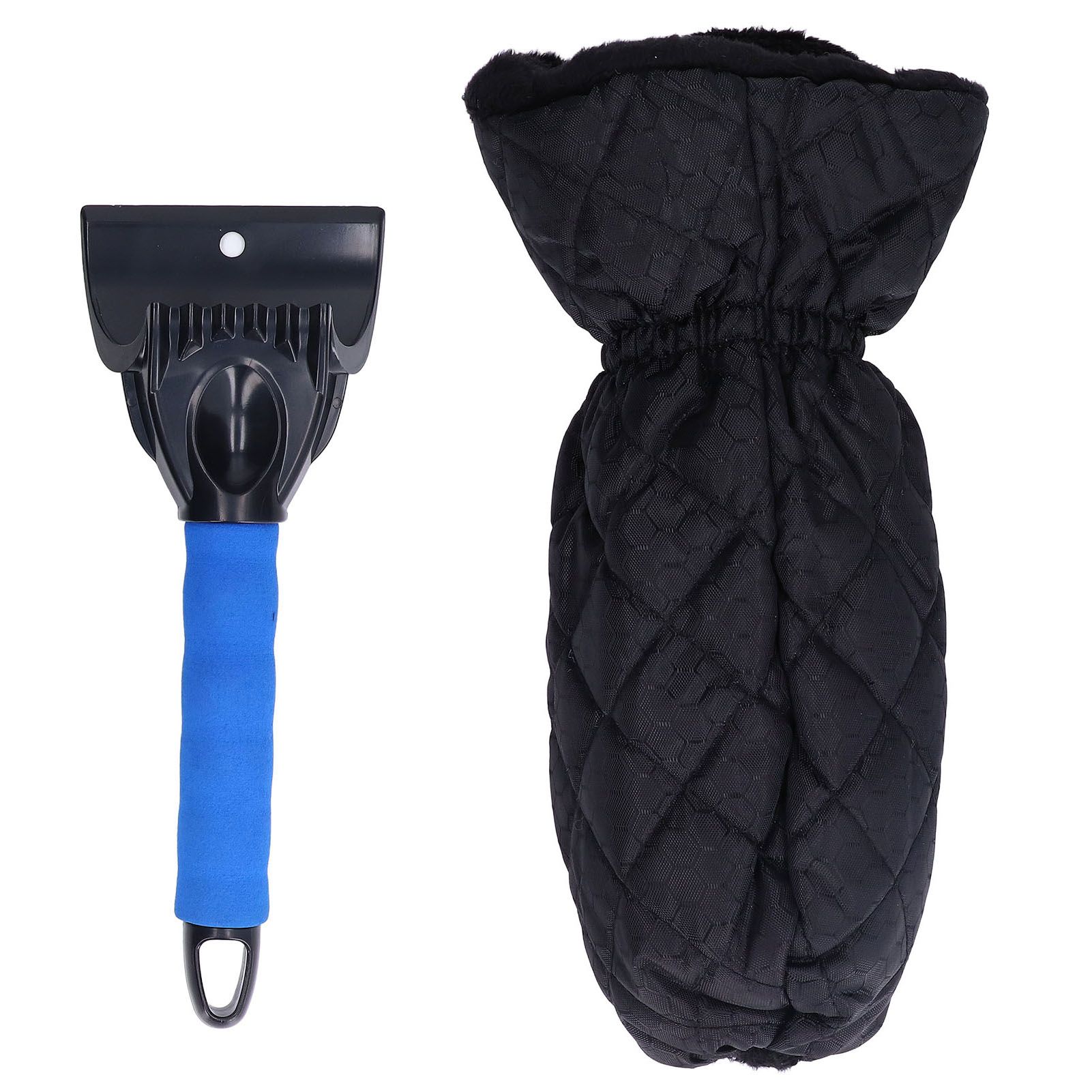 Waterproof Ice Scraper Mitt 2 in 1 Design Elastic Band Design Easy to Hold Convenient Cold Proof Car Snow Scraper GloveBlue - Image 1
