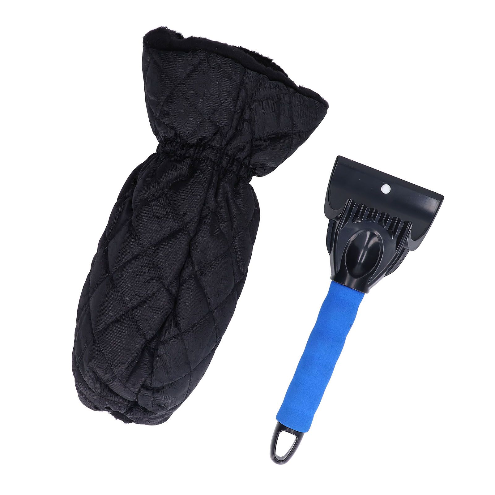 Waterproof Ice Scraper Mitt 2 in 1 Design Elastic Band Design Easy to Hold Convenient Cold Proof Car Snow Scraper GloveBlue - Image 2