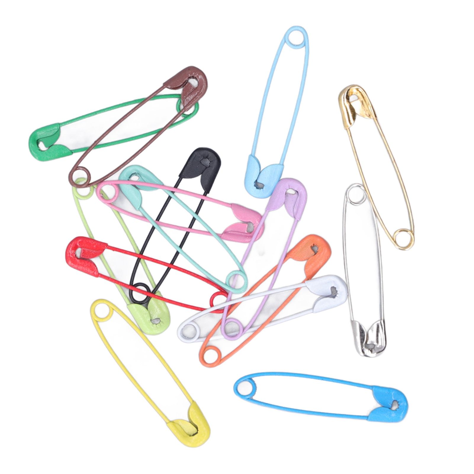 Safety Pins DIY Making Reliable Locking Design Glossy Bright Small Compact Sewing Accessories for Art Project15 Colors 300 Pcs/Box - Image 2