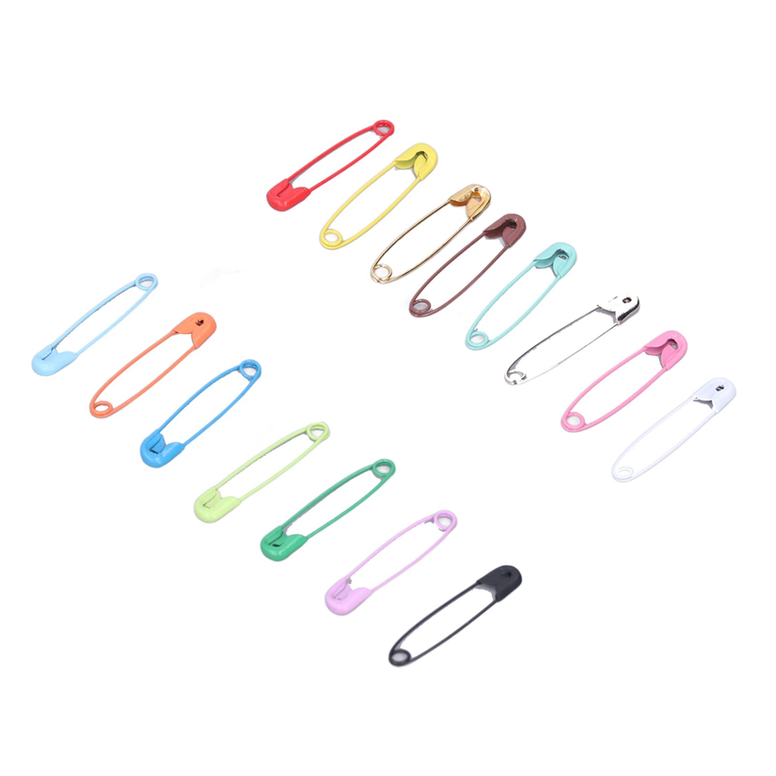 Safety Pins DIY Making Reliable Locking Design Glossy Bright Small Compact Sewing Accessories for Art Project15 Colors 300 Pcs/Box - Image 4