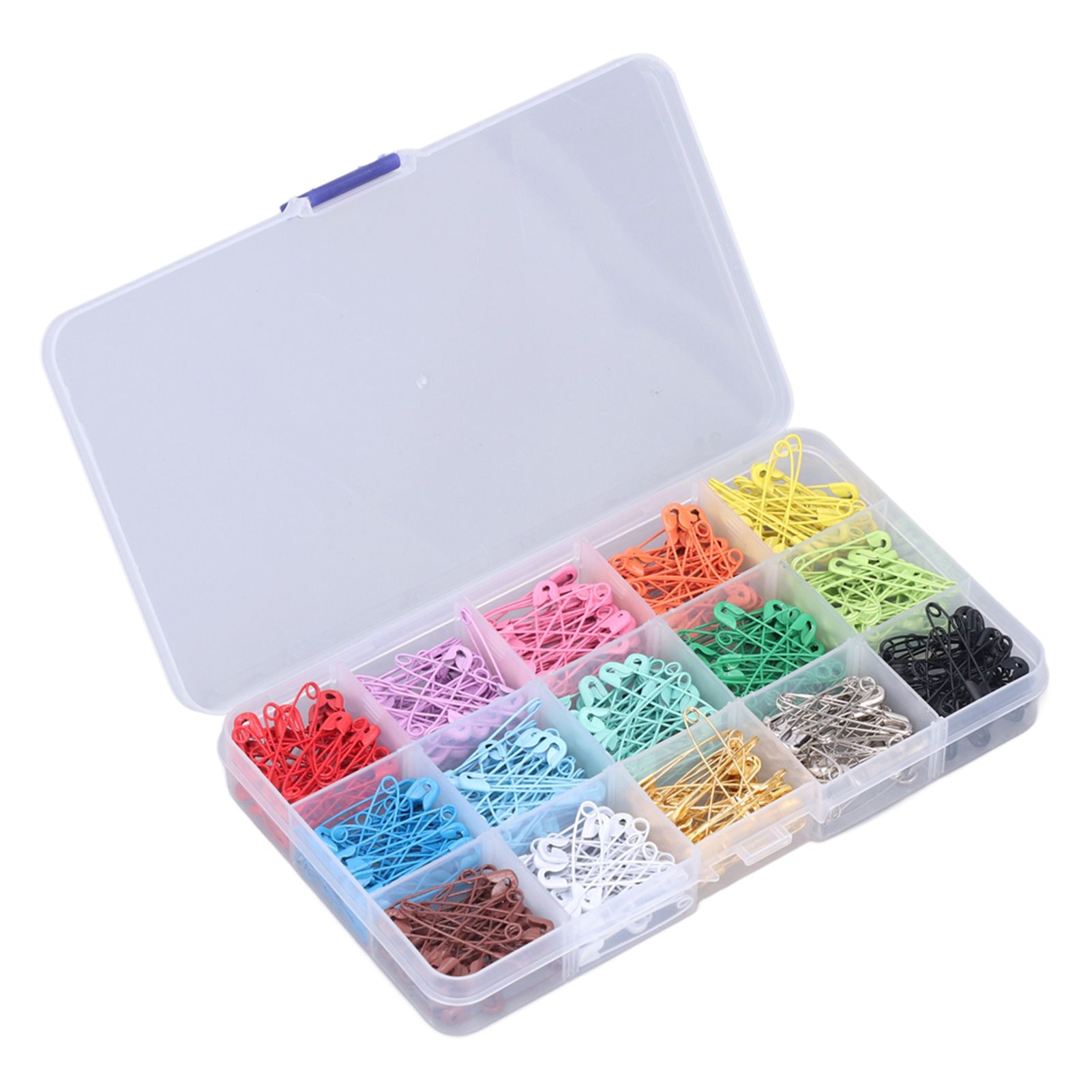 Safety Pins DIY Making Reliable Locking Design Glossy Bright Small Compact Sewing Accessories for Art Project15 Colors 300 Pcs/Box - Image 7