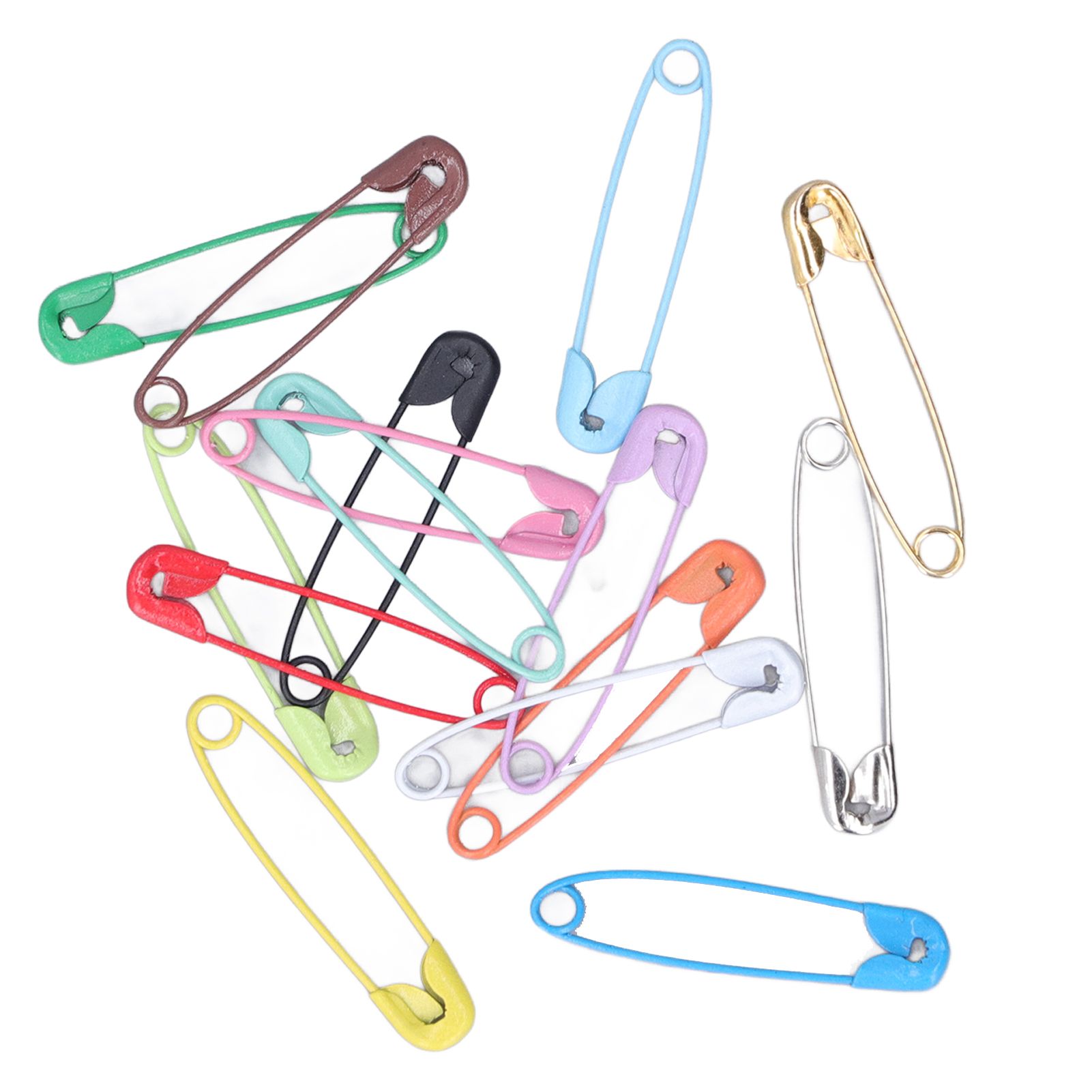 Safety Pins DIY Making Reliable Locking Design Glossy Bright Small Compact Sewing Accessories for Art Project15 Colors 450 Pcs/Box - Image 4