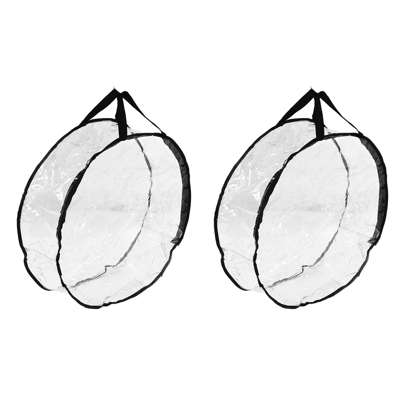 Wreath Storage Container Transparent Round Storage Bag Black Edge PVC Heavy Duty Storage Bag2PCS - Image 2