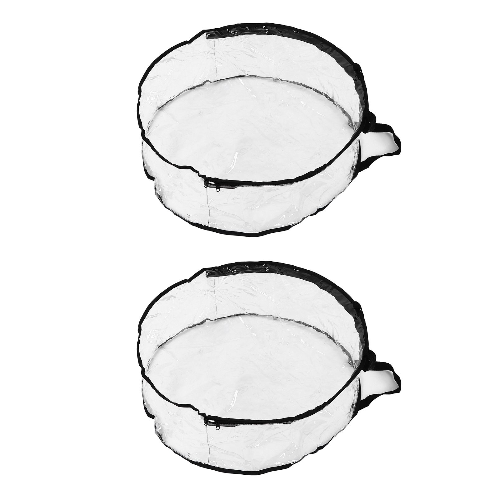 Wreath Storage Container Transparent Round Storage Bag Black Edge PVC Heavy Duty Storage Bag2PCS - Image 3