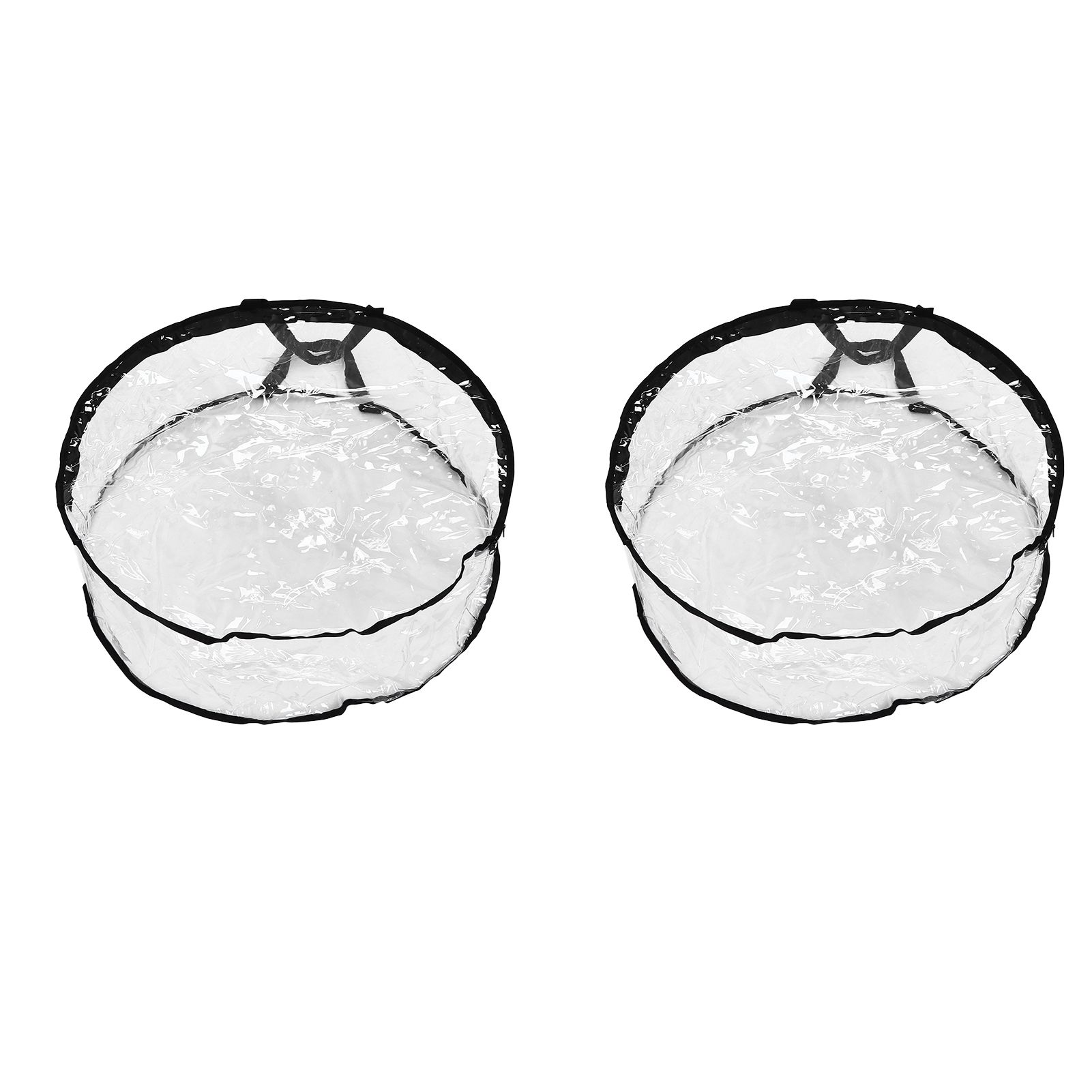 Wreath Storage Container Transparent Round Storage Bag Black Edge PVC Heavy Duty Storage Bag2PCS - Image 4