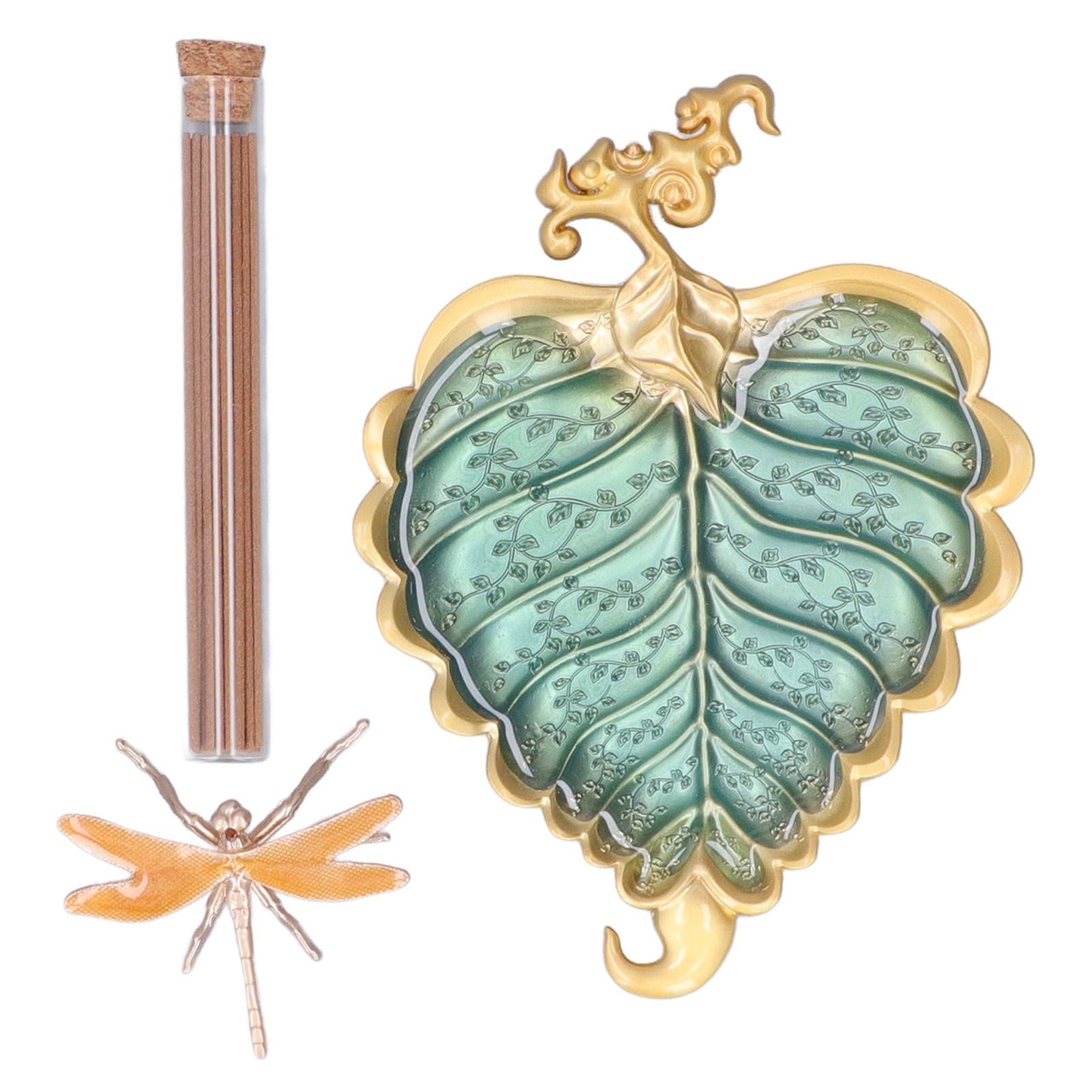 Incense Stick Holder Bodhi Leaf Incense Decorated Plate for Living Room Home Decoration GiftBodhi Leaf Gold 037 - Image 1