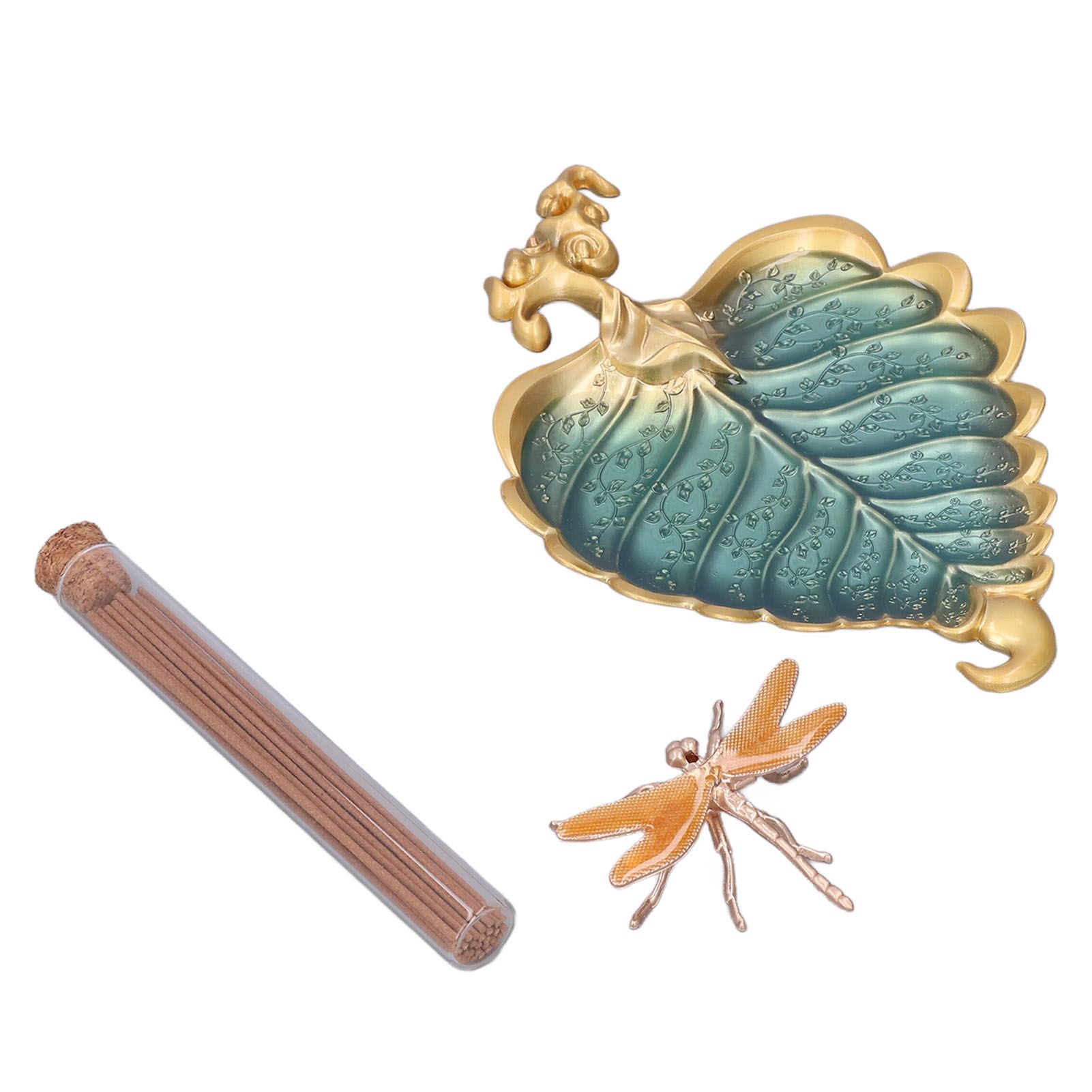 Incense Stick Holder Bodhi Leaf Incense Decorated Plate for Living Room Home Decoration GiftBodhi Leaf Gold 037 - Image 2