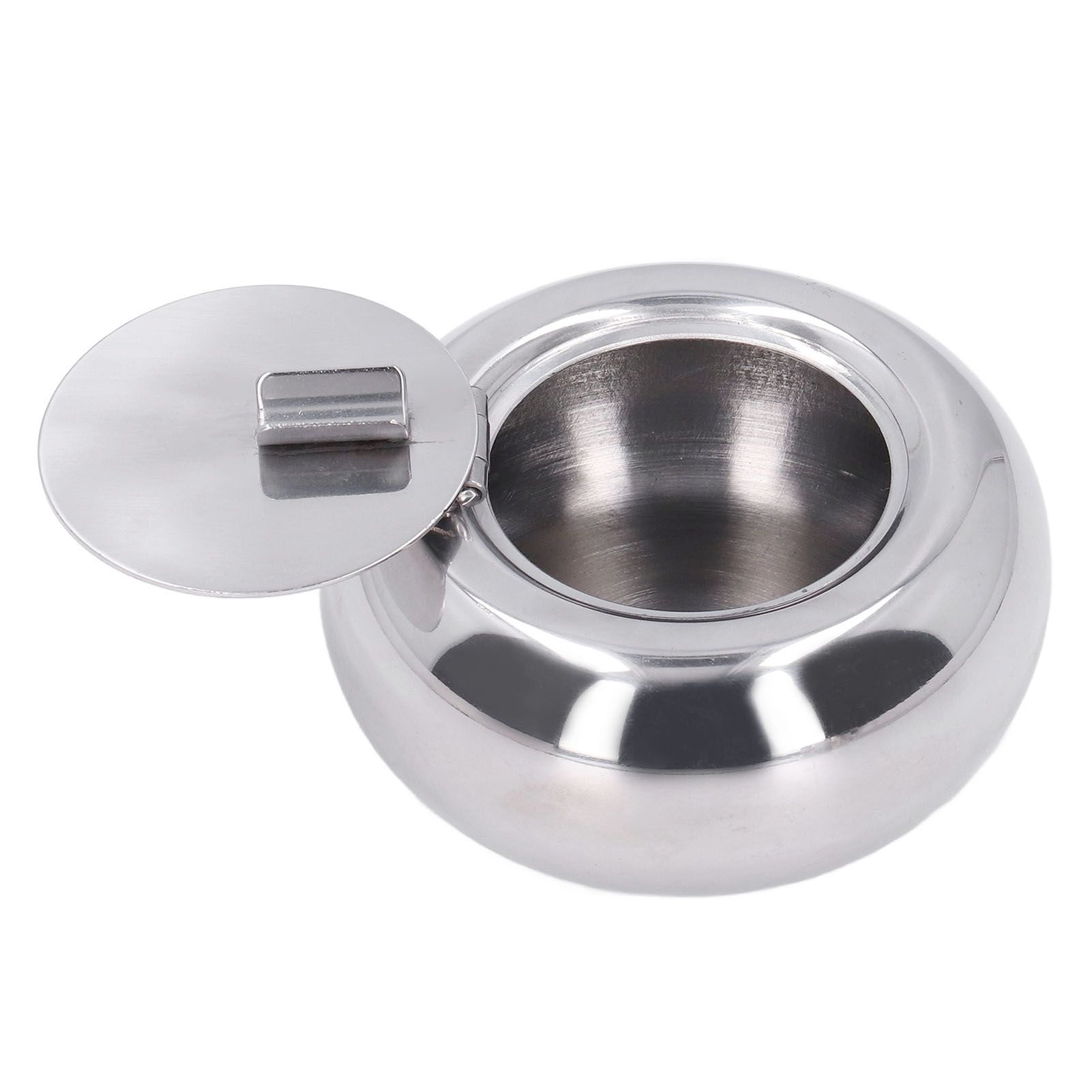 Stainless Steel Ashtray Rustproof Exquisite Round Cigarette Ashtray for Household Hotel Office - Image 1