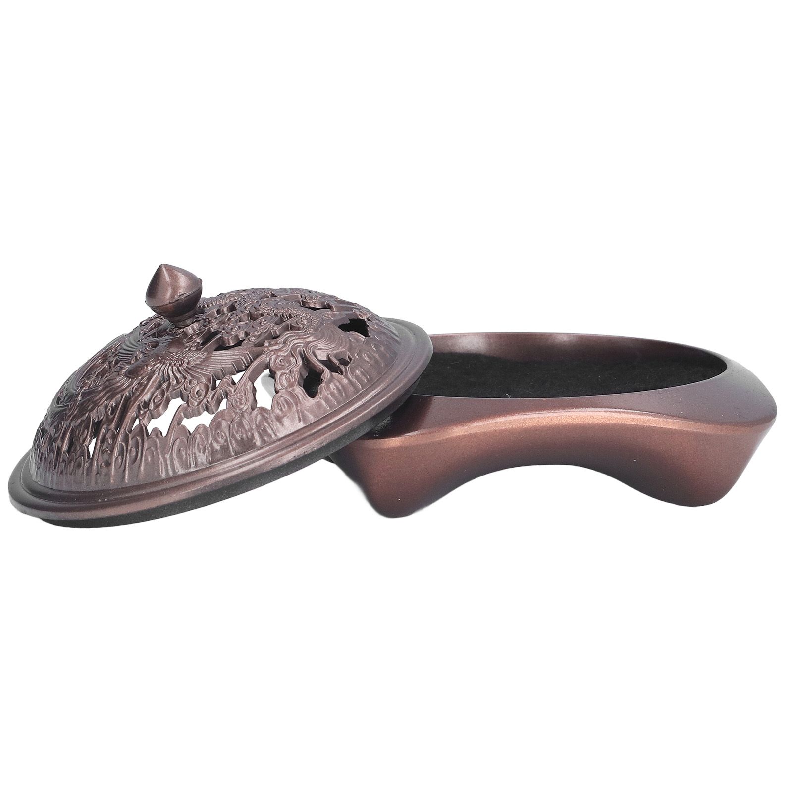 Incense Burner Antique Style Sturdy Durable Copper Alloy Glossy Exquisite Multifunction Powder Incense Burner - Image 8