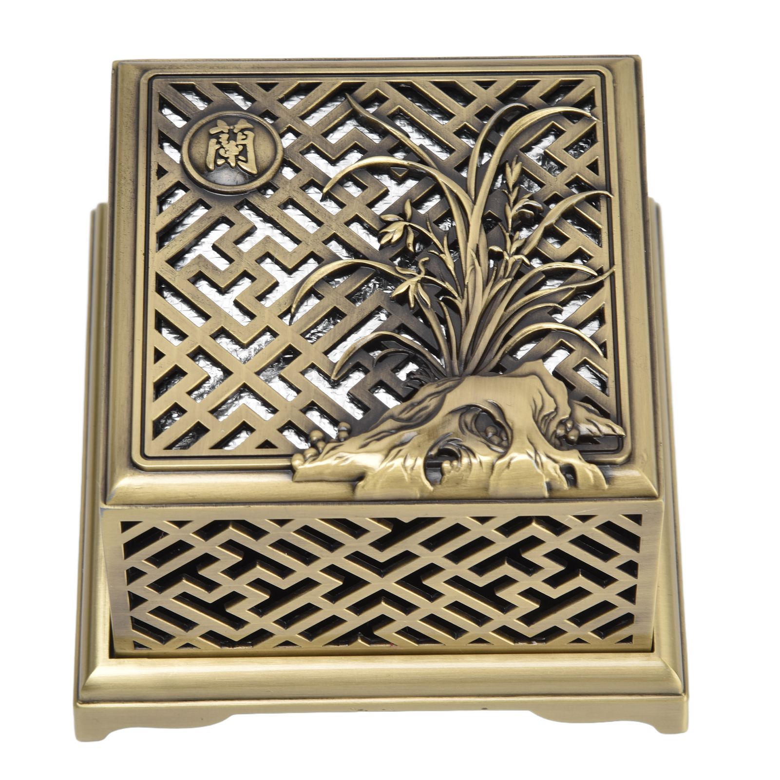 Incense Holder Multipurpose Zinc Alloy Incense Stand with Fireproof Cotton for Home Decoration - Image 1