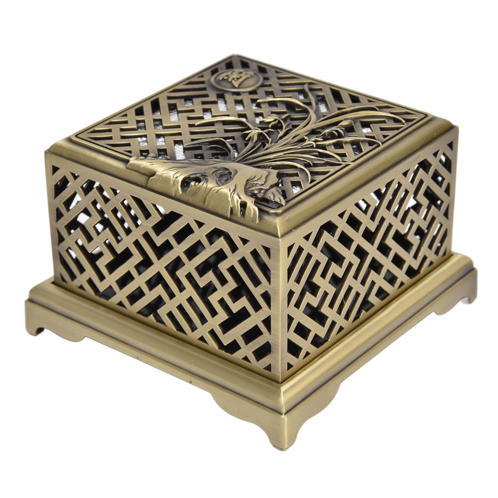 Incense Holder Multipurpose Zinc Alloy Incense Stand with Fireproof Cotton for Home Decoration - Image 2
