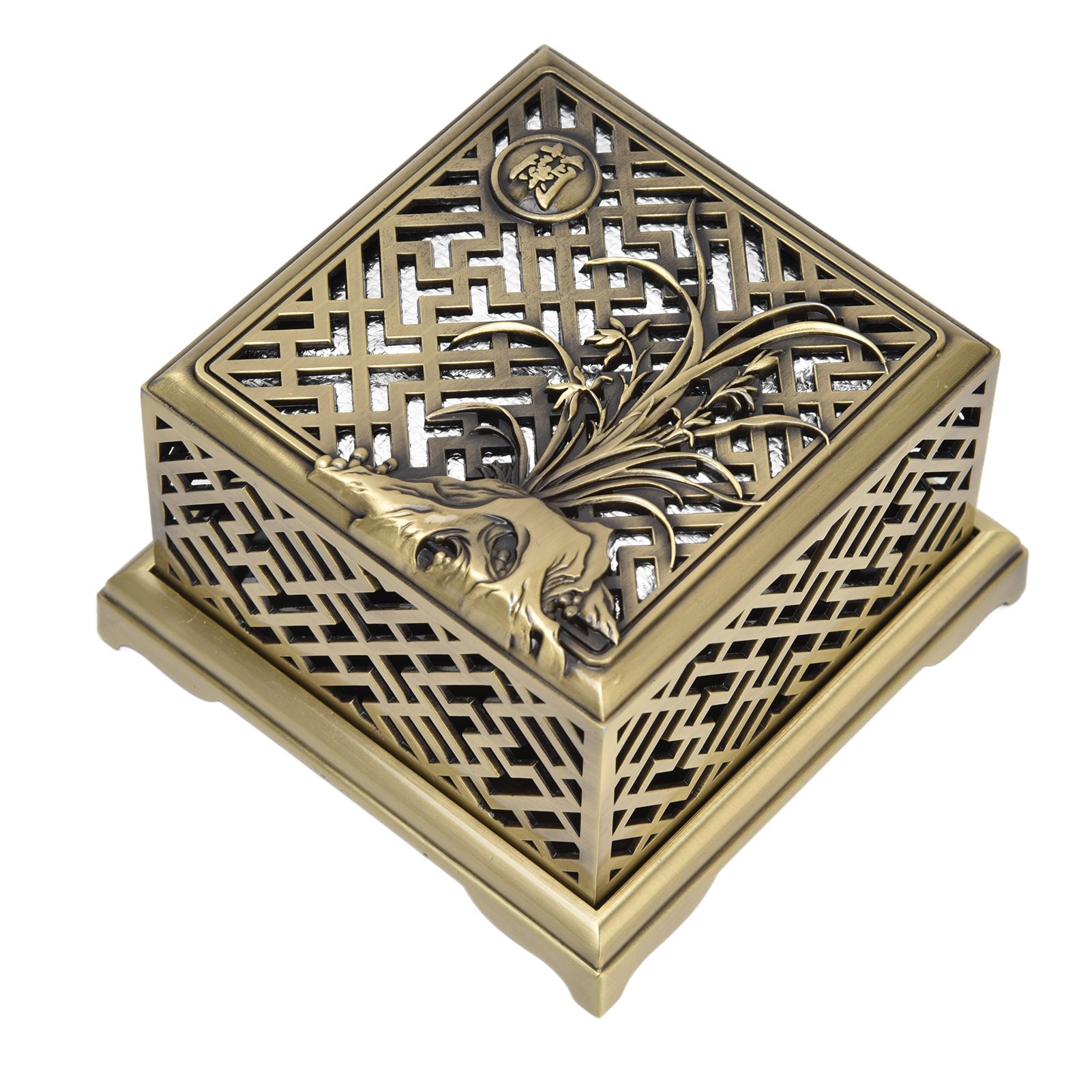 Incense Holder Multipurpose Zinc Alloy Incense Stand with Fireproof Cotton for Home Decoration - Image 3