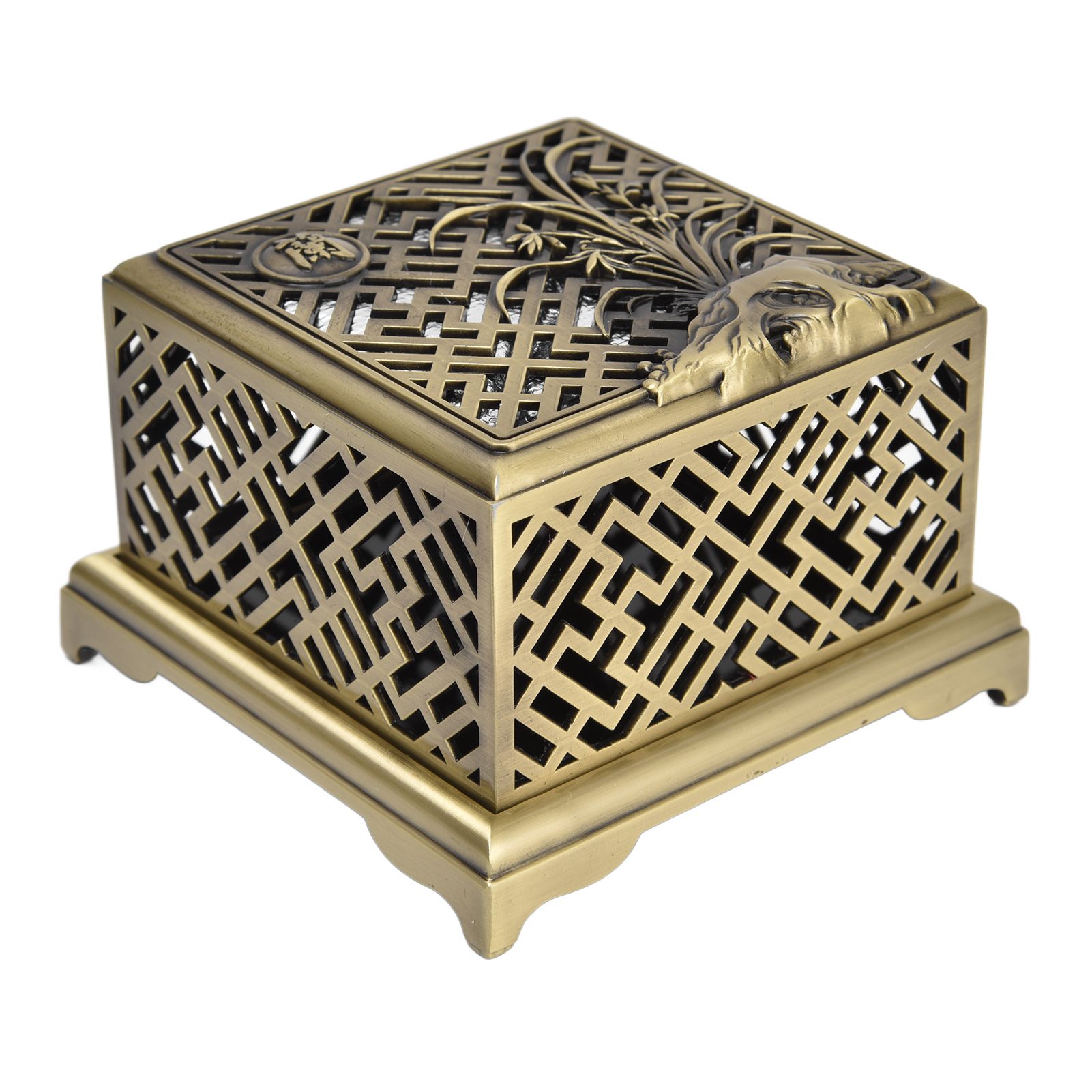Incense Holder Multipurpose Zinc Alloy Incense Stand with Fireproof Cotton for Home Decoration - Image 4
