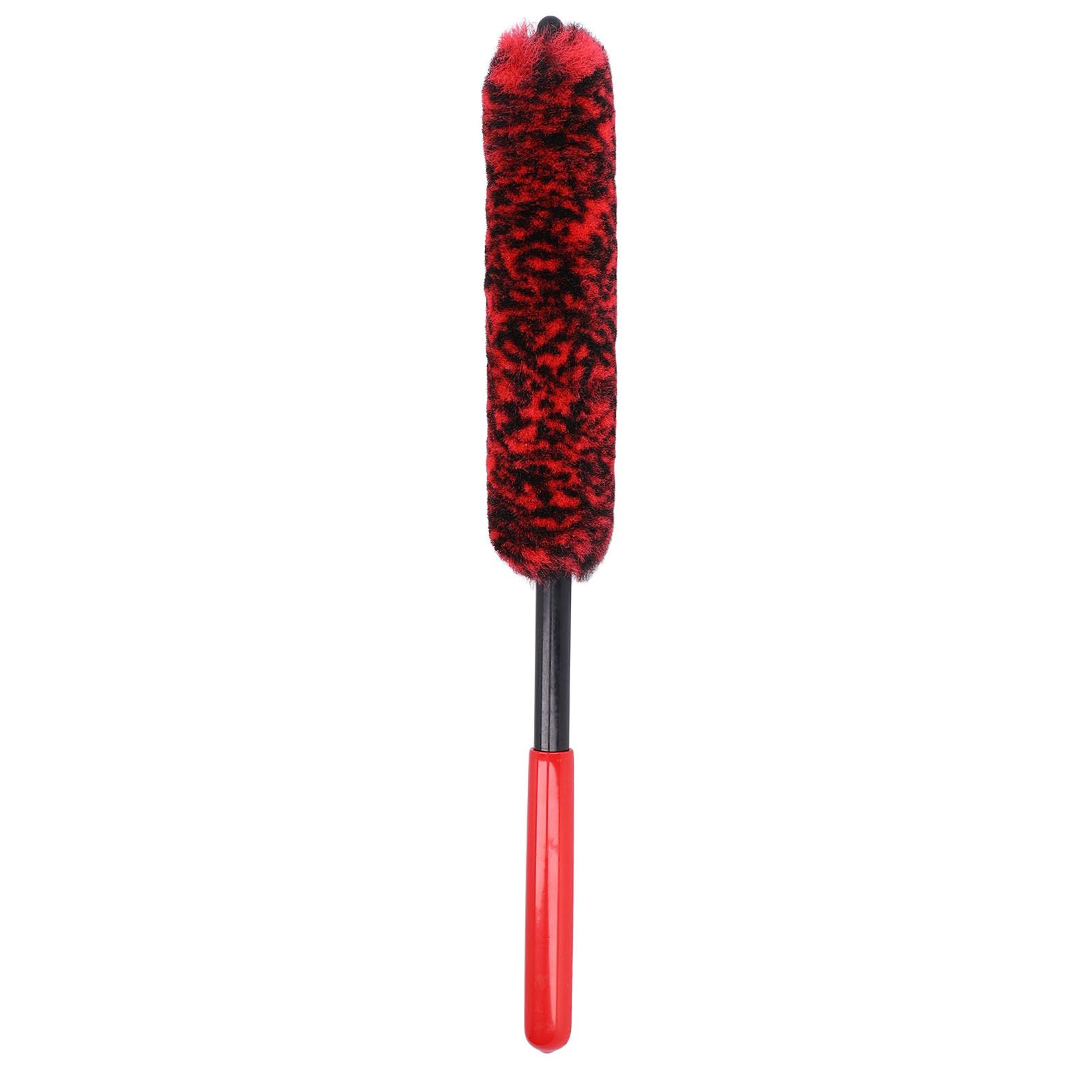 Universal Car Wheel Hub Cleaning Brush Flexible Long Handle Car Tire Detailing Brush Red - Image 1
