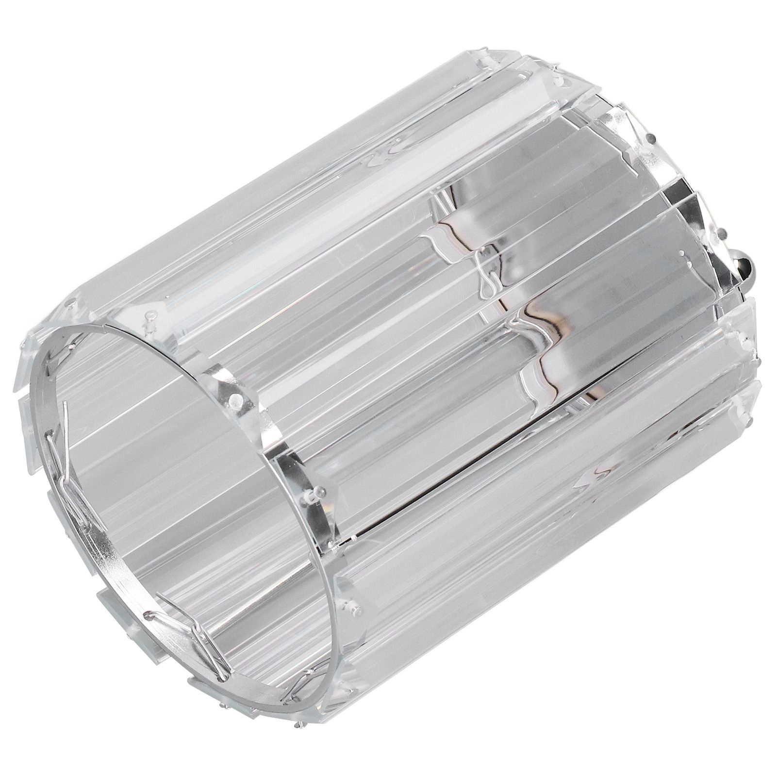 Cosmetic Brush Holder Transparent Glass Round Decorative Desktop Pen Storage Organizer BoxSilver - Image 2