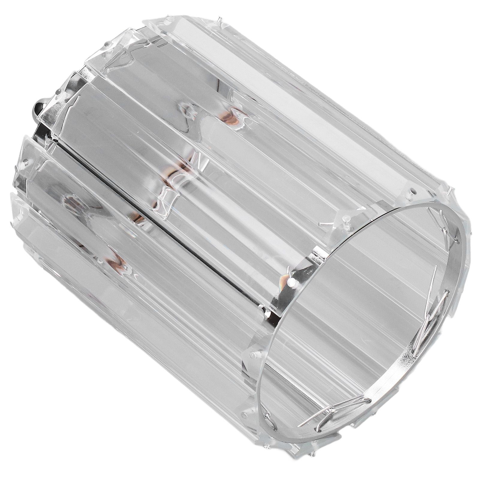 Cosmetic Brush Holder Transparent Glass Round Decorative Desktop Pen Storage Organizer BoxSilver - Image 5