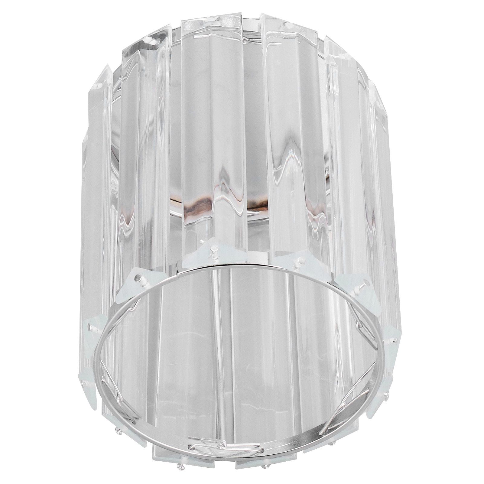 Cosmetic Brush Holder Transparent Glass Round Decorative Desktop Pen Storage Organizer BoxSilver - Image 7