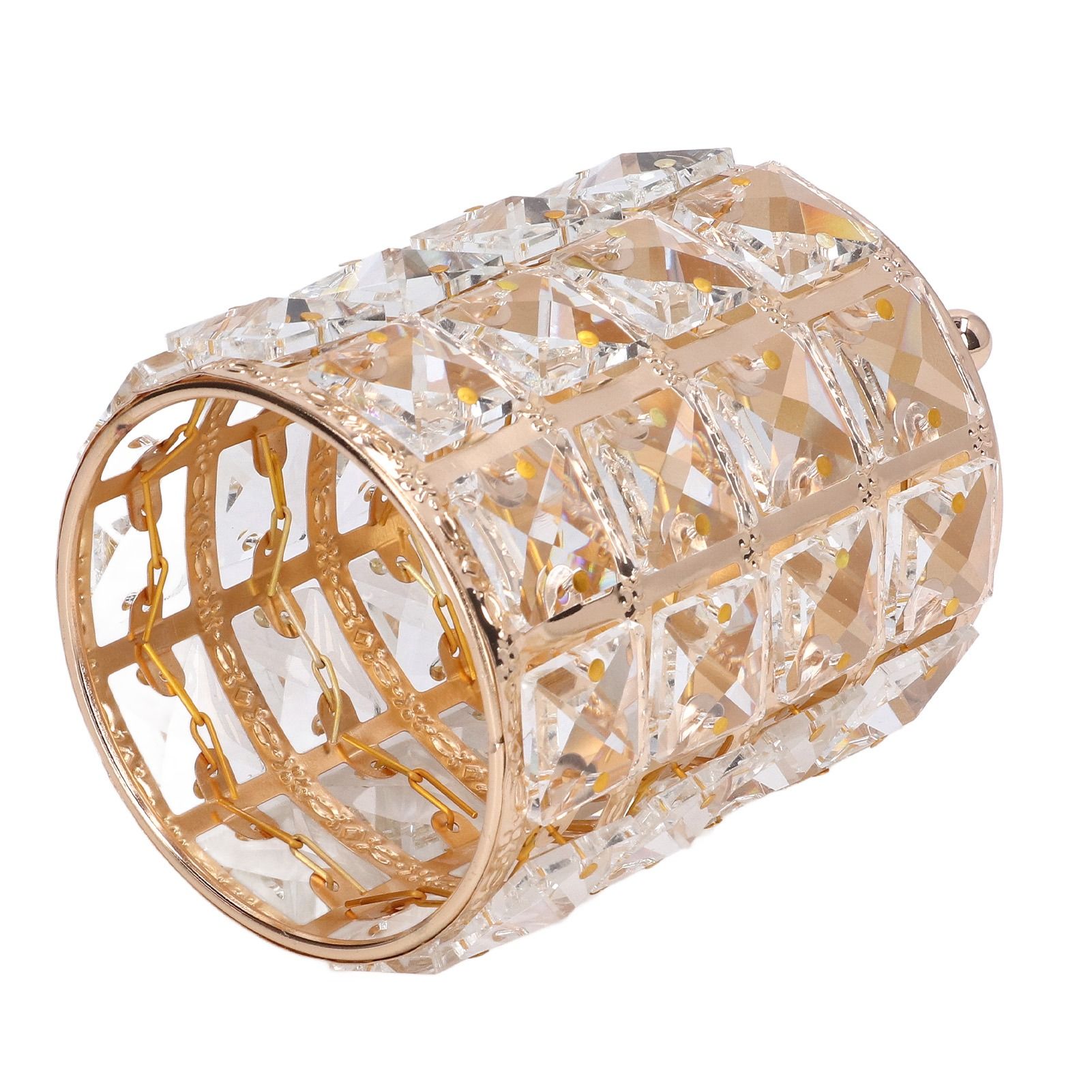 Crystal Makeup Brush Holder European Style Rounded Crystal Glass Cosmetic OrganizerGold - Image 2