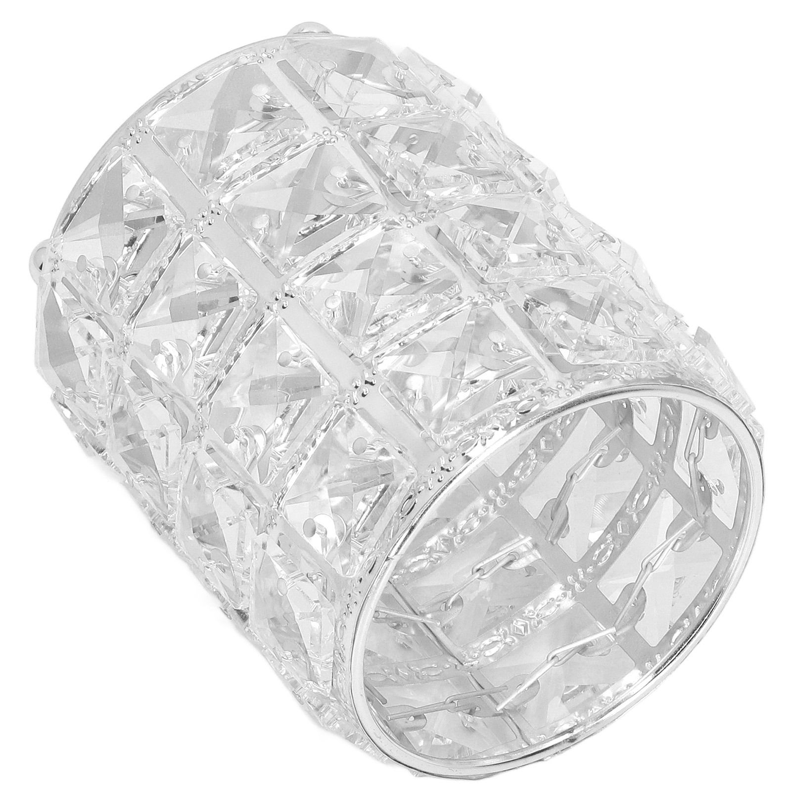 Crystal Makeup Brush Holder European Style Rounded Crystal Glass Cosmetic OrganizerSilver - Image 6