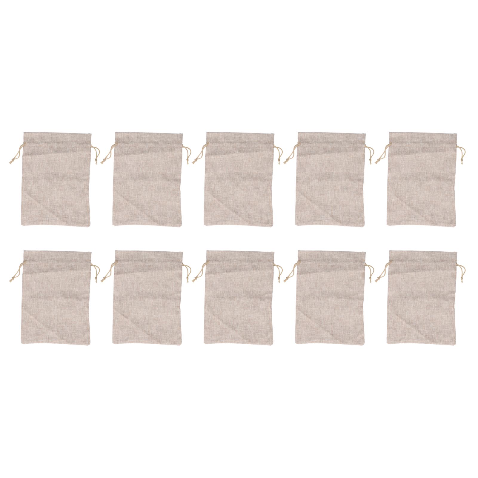 10Pcs Cotton Linen Bag Small Storage Drawstring Bag 9 X 6.7in Reusable Storage Bag for Bread Flowers - Image 1
