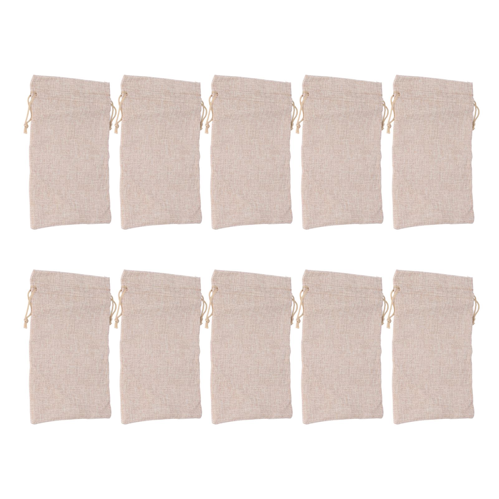 10Pcs Cotton Linen Bag Small Storage Drawstring Bag 9 X 6.7in Reusable Storage Bag for Bread Flowers - Image 3
