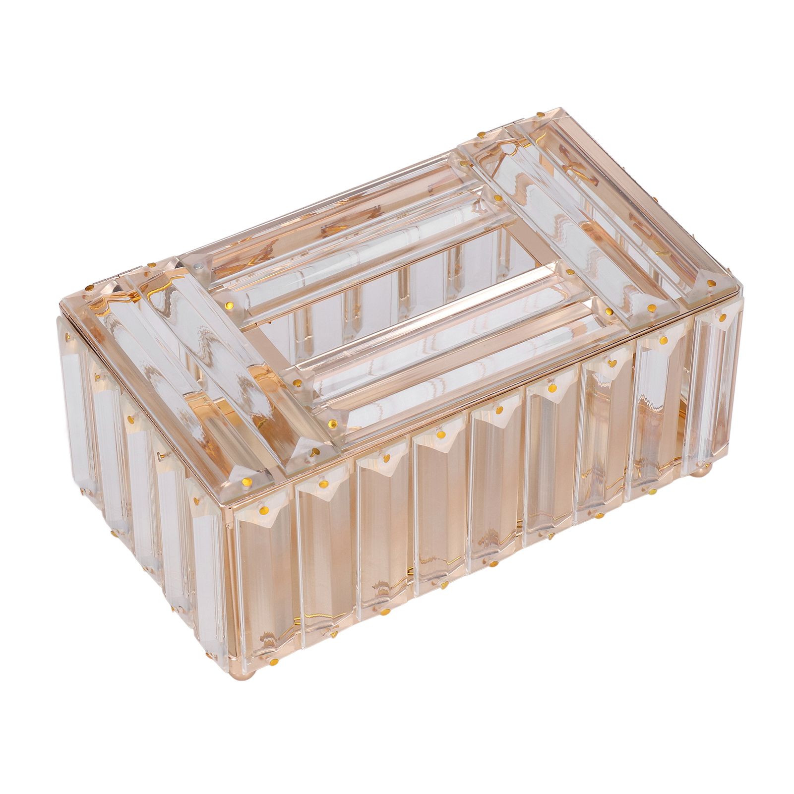 Tissues Box Gold Plating Process Fine Workmanship Simple Fashion Multi Purpose Tissue Storage BoxGold - Image 2