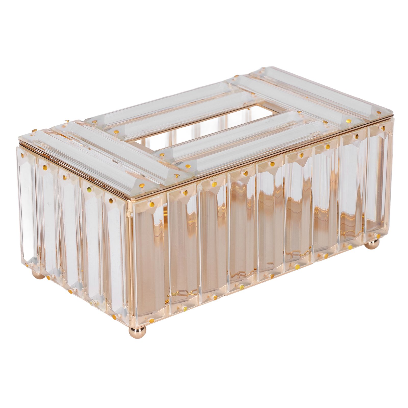 Tissues Box Gold Plating Process Fine Workmanship Simple Fashion Multi Purpose Tissue Storage BoxGold - Image 3