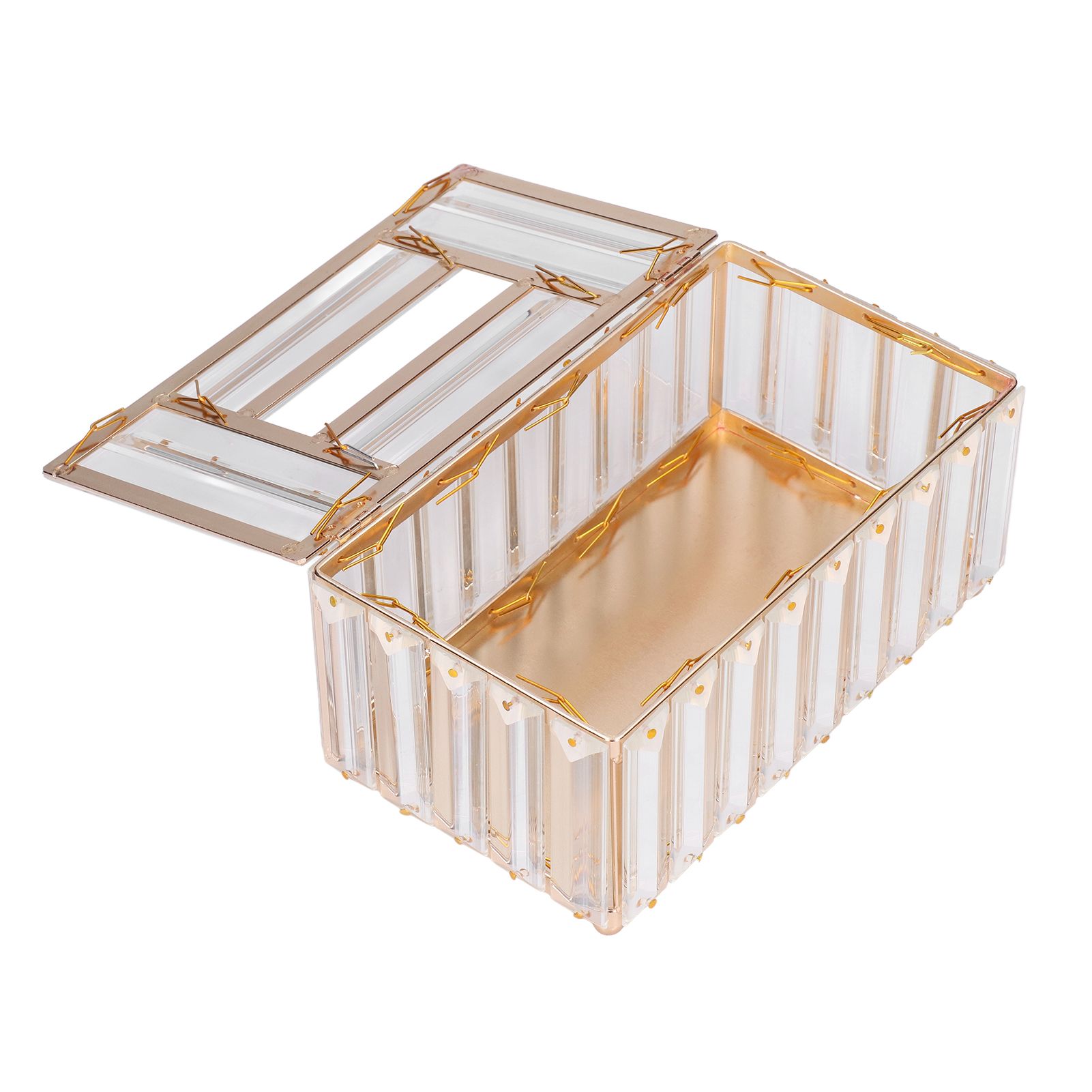 Tissues Box Gold Plating Process Fine Workmanship Simple Fashion Multi Purpose Tissue Storage BoxGold - Image 4