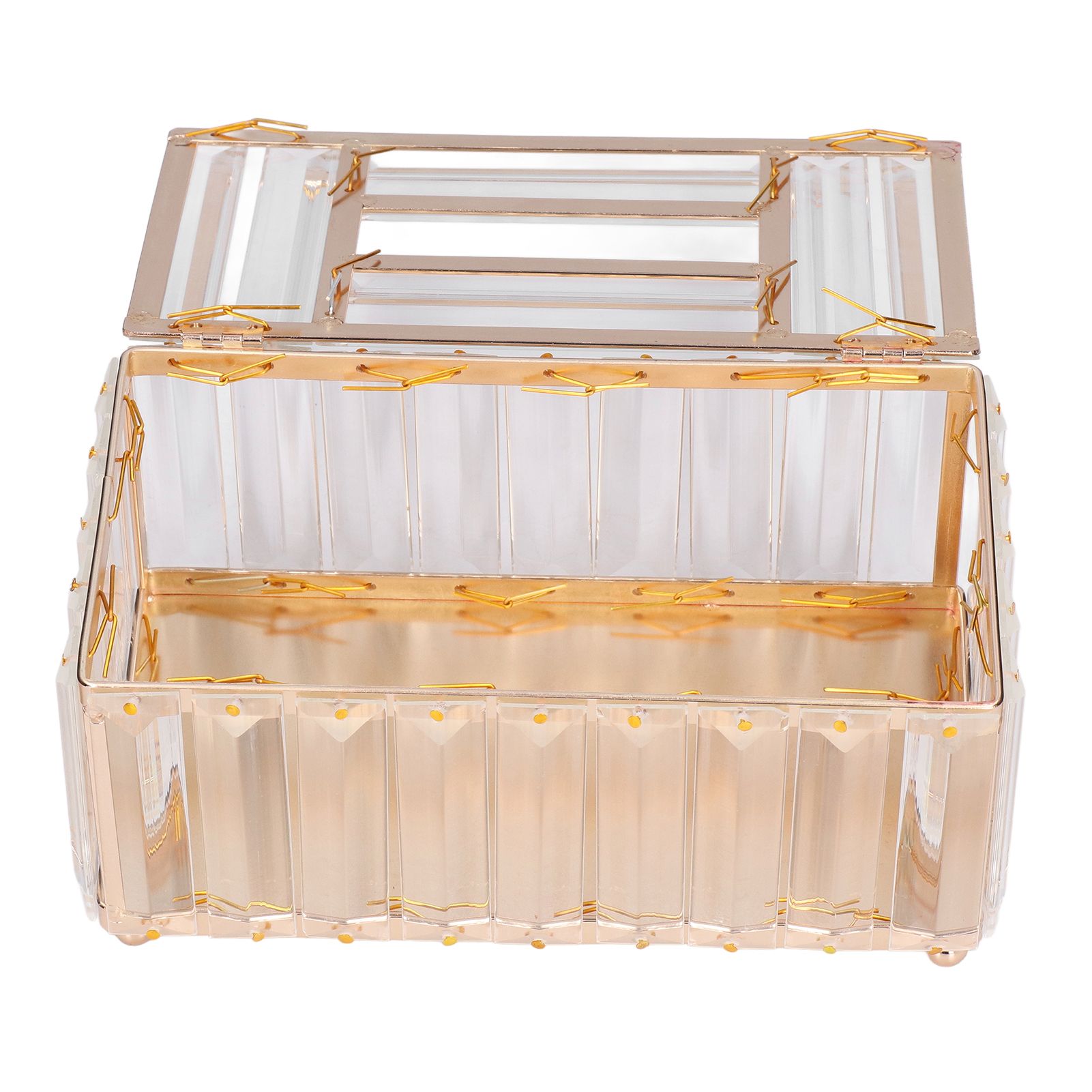 Tissues Box Gold Plating Process Fine Workmanship Simple Fashion Multi Purpose Tissue Storage BoxGold - Image 7