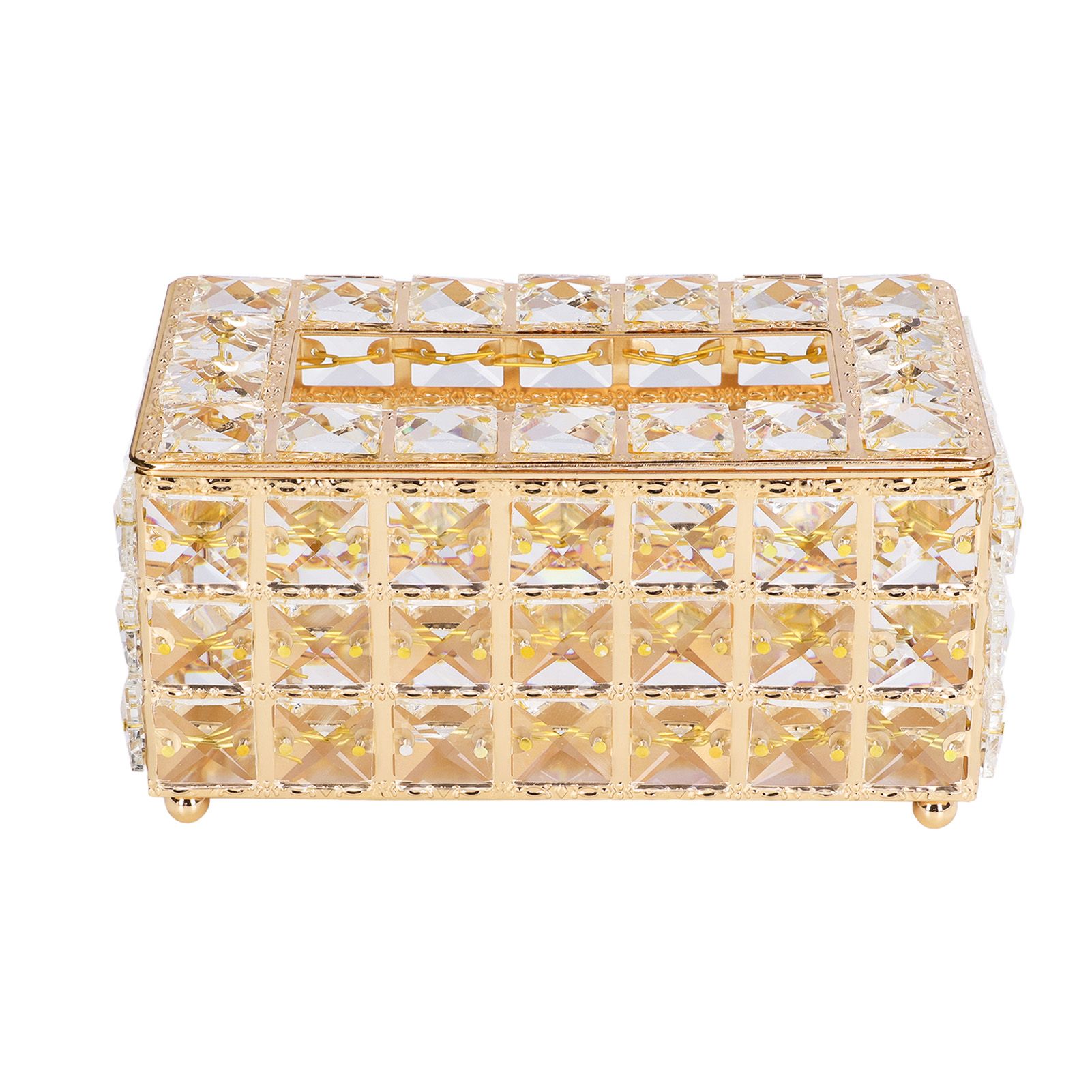 Tissue Box Holder Multifunctional Fashionable Design Exquisite Sturdy Durable Tissue HolderGold - Image 1