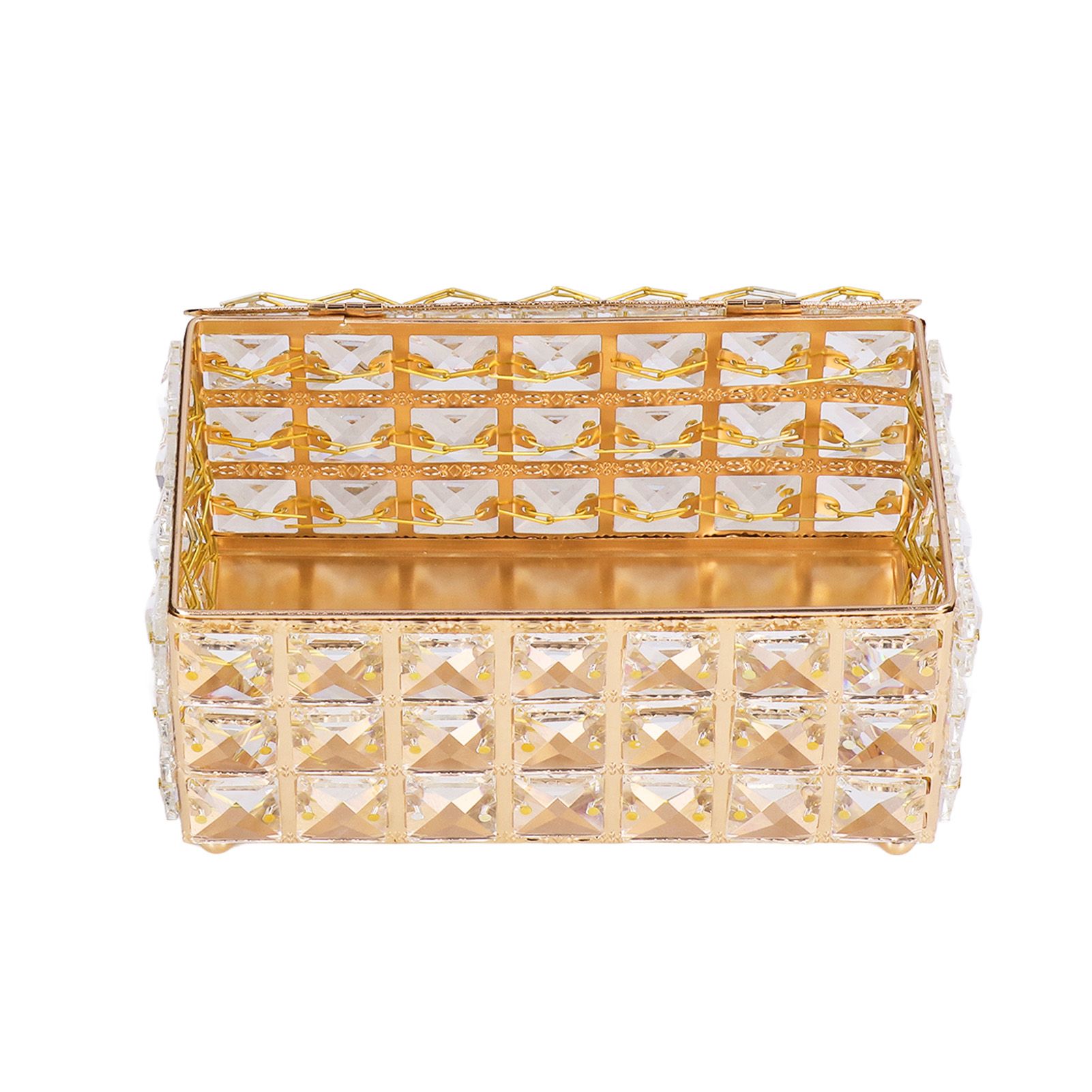 Tissue Box Holder Multifunctional Fashionable Design Exquisite Sturdy Durable Tissue HolderGold - Image 2