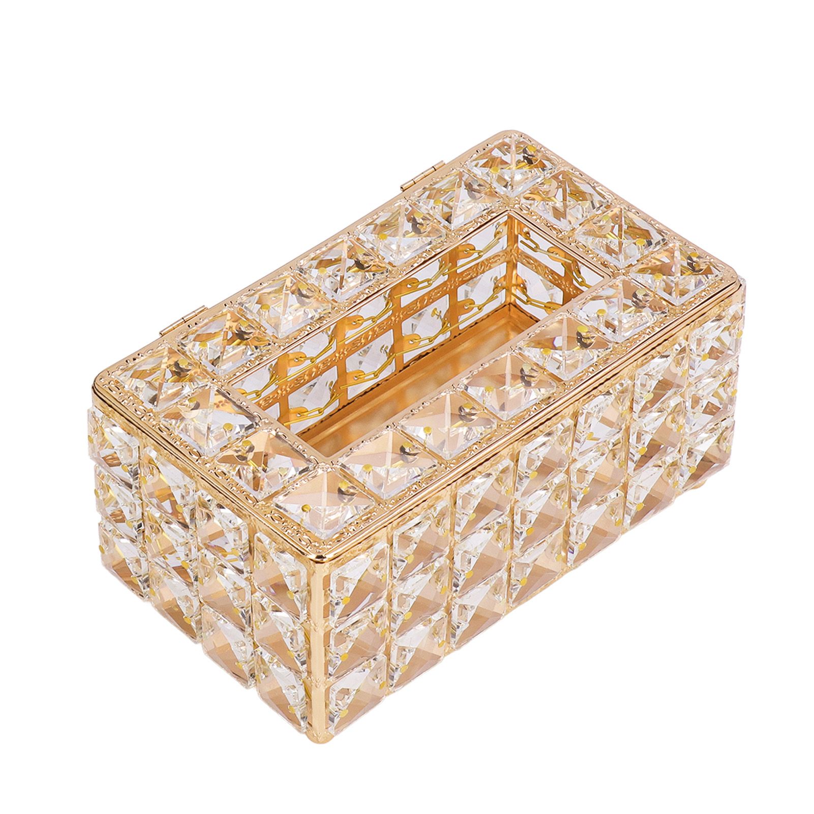 Tissue Box Holder Multifunctional Fashionable Design Exquisite Sturdy Durable Tissue HolderGold - Image 3