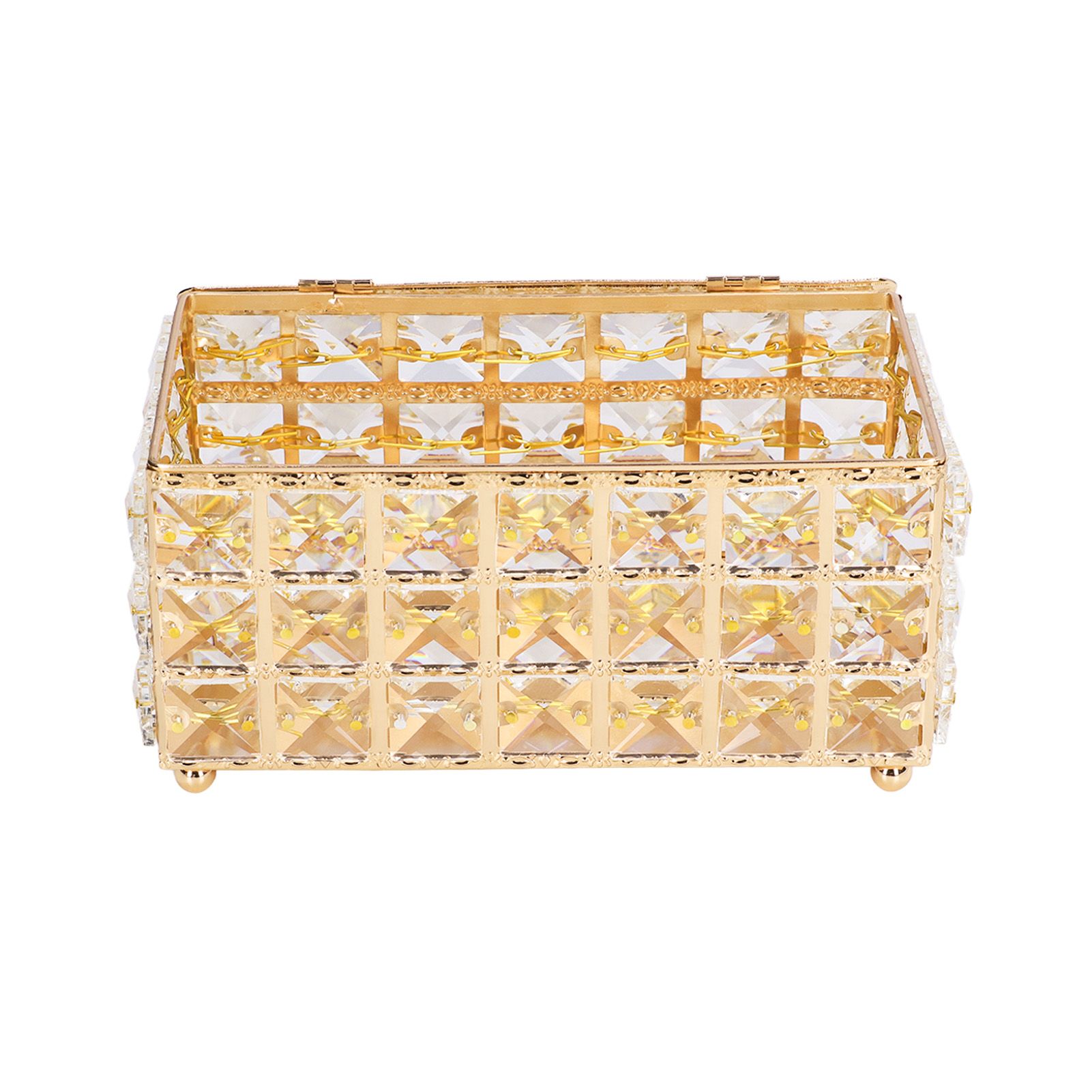 Tissue Box Holder Multifunctional Fashionable Design Exquisite Sturdy Durable Tissue HolderGold - Image 5