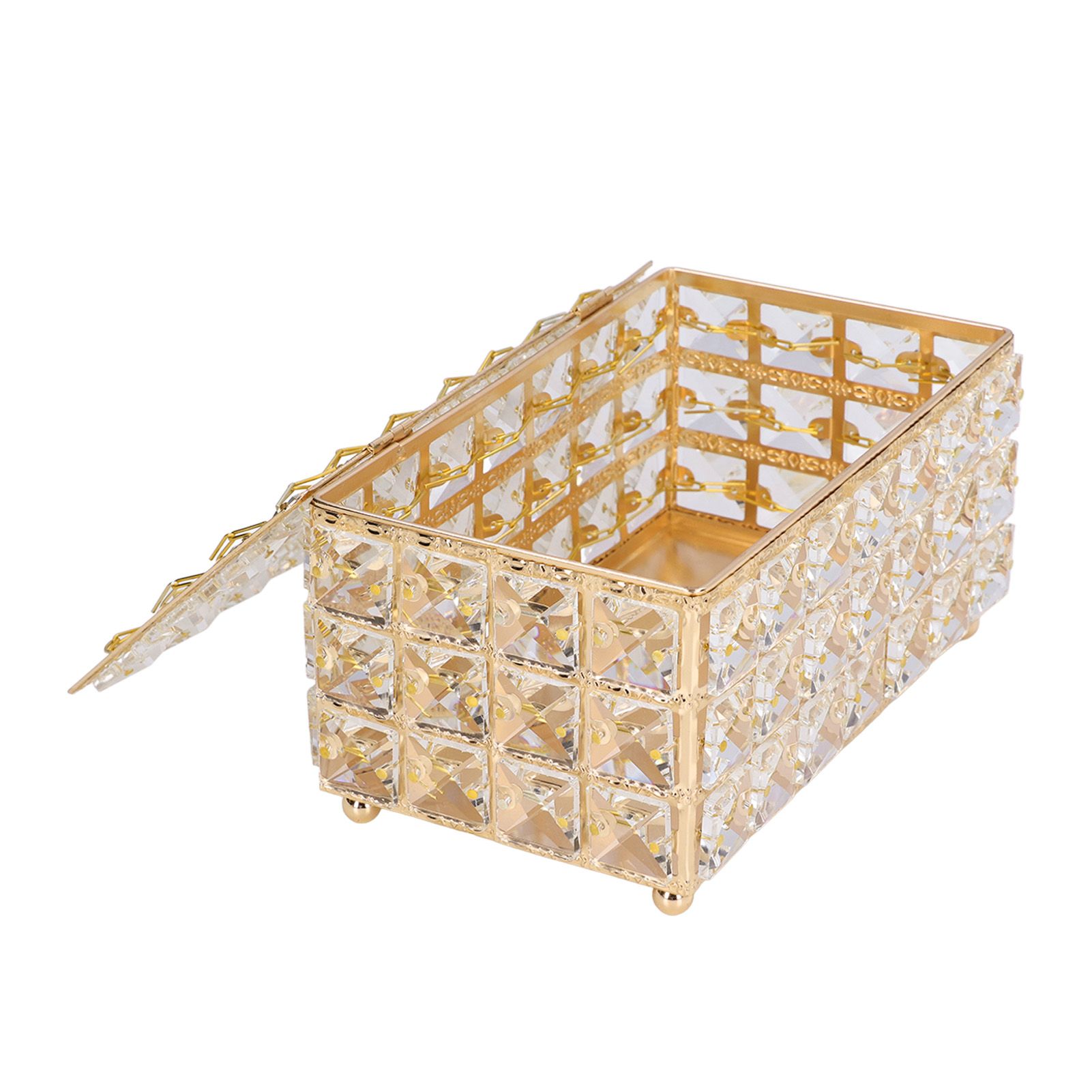 Tissue Box Holder Multifunctional Fashionable Design Exquisite Sturdy Durable Tissue HolderGold - Image 7