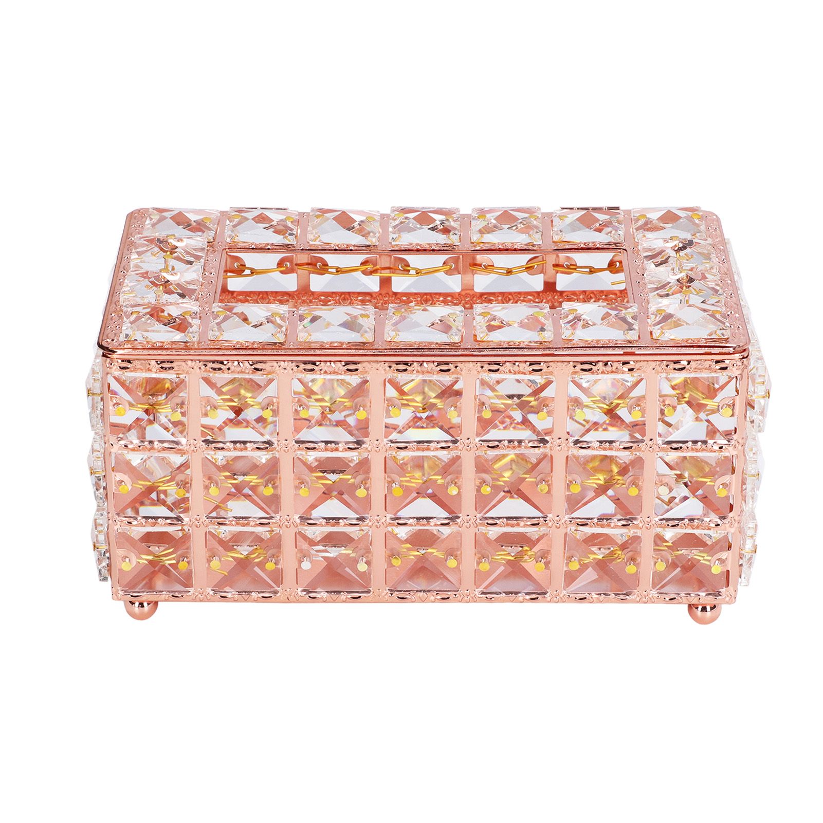 Tissue Box Holder Multifunctional Fashionable Design Exquisite Sturdy Durable Tissue HolderRose Gold - Image 1