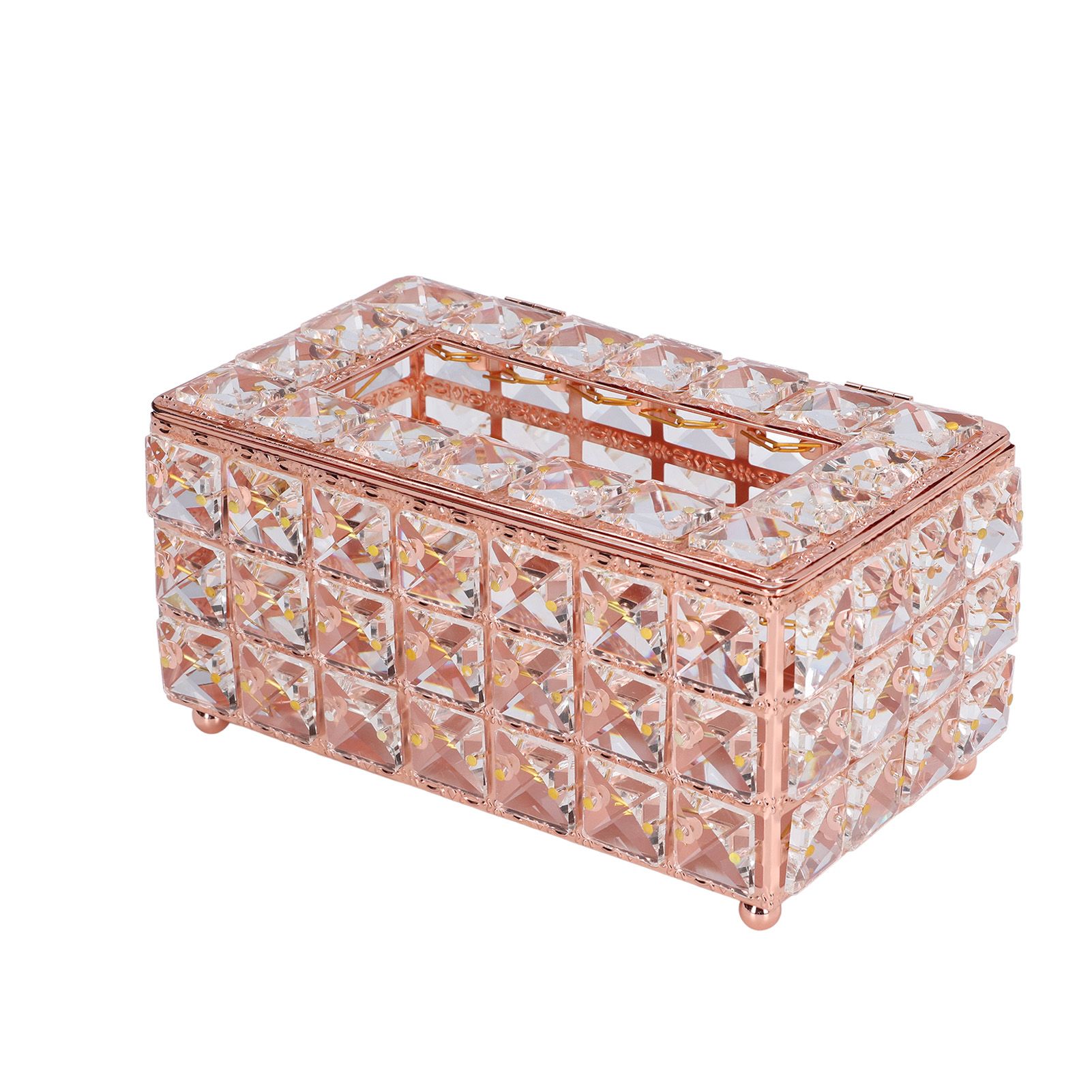 Tissue Box Holder Multifunctional Fashionable Design Exquisite Sturdy Durable Tissue HolderRose Gold - Image 2