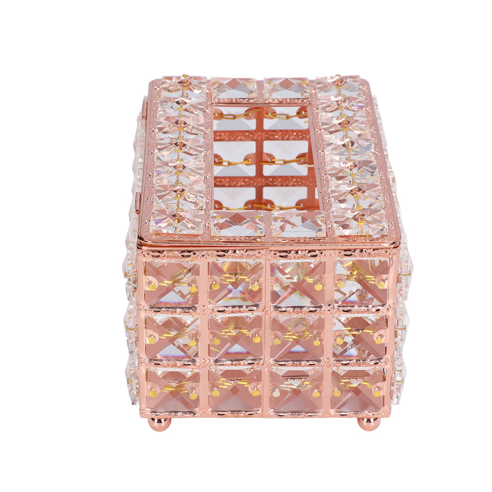 Tissue Box Holder Multifunctional Fashionable Design Exquisite Sturdy Durable Tissue HolderRose Gold - Image 3