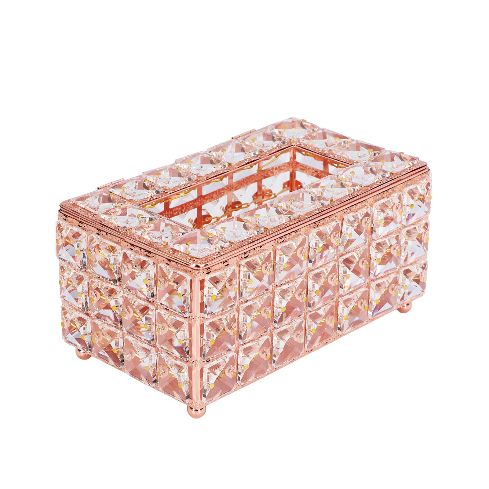 Tissue Box Holder Multifunctional Fashionable Design Exquisite Sturdy Durable Tissue HolderRose Gold - Image 4