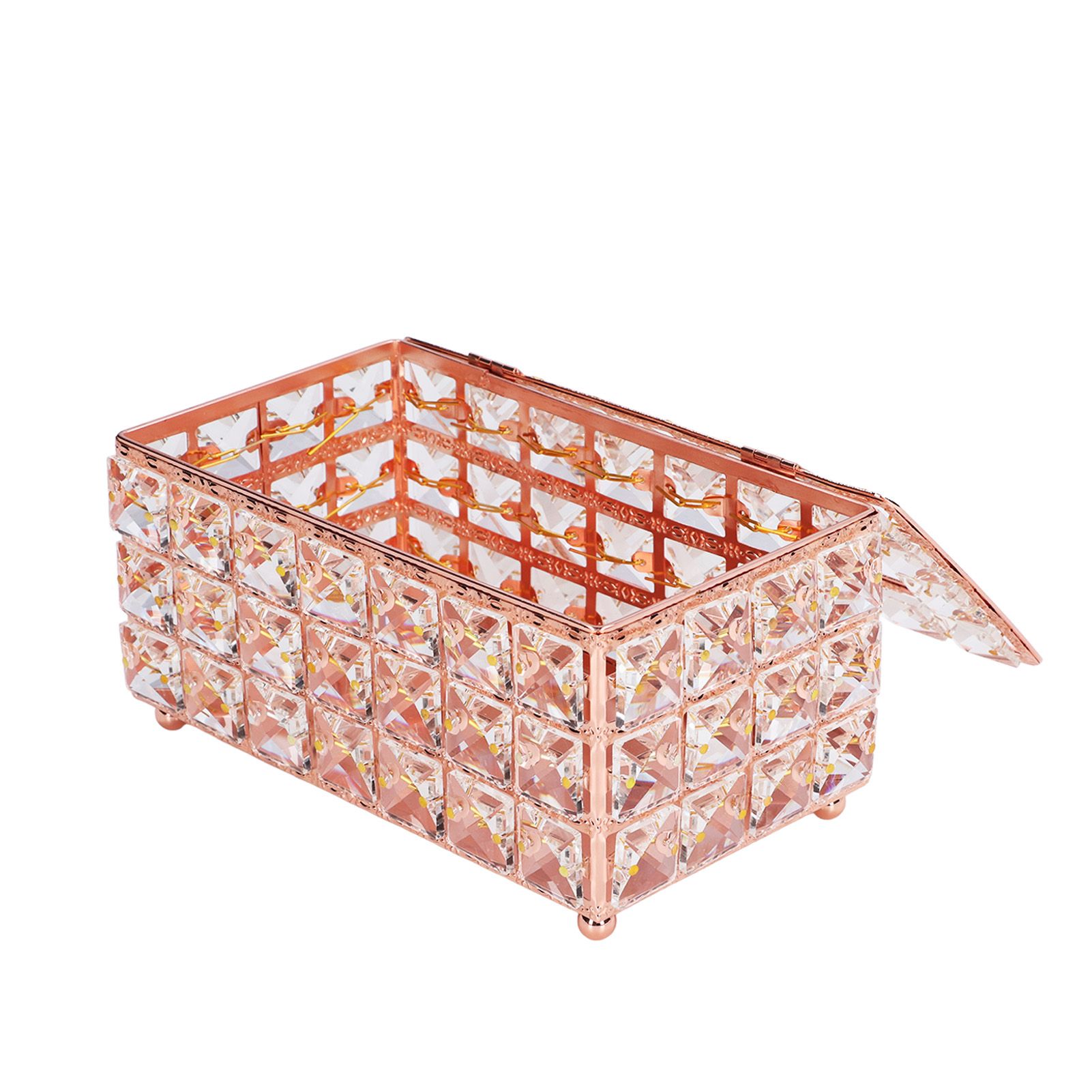 Tissue Box Holder Multifunctional Fashionable Design Exquisite Sturdy Durable Tissue HolderRose Gold - Image 5