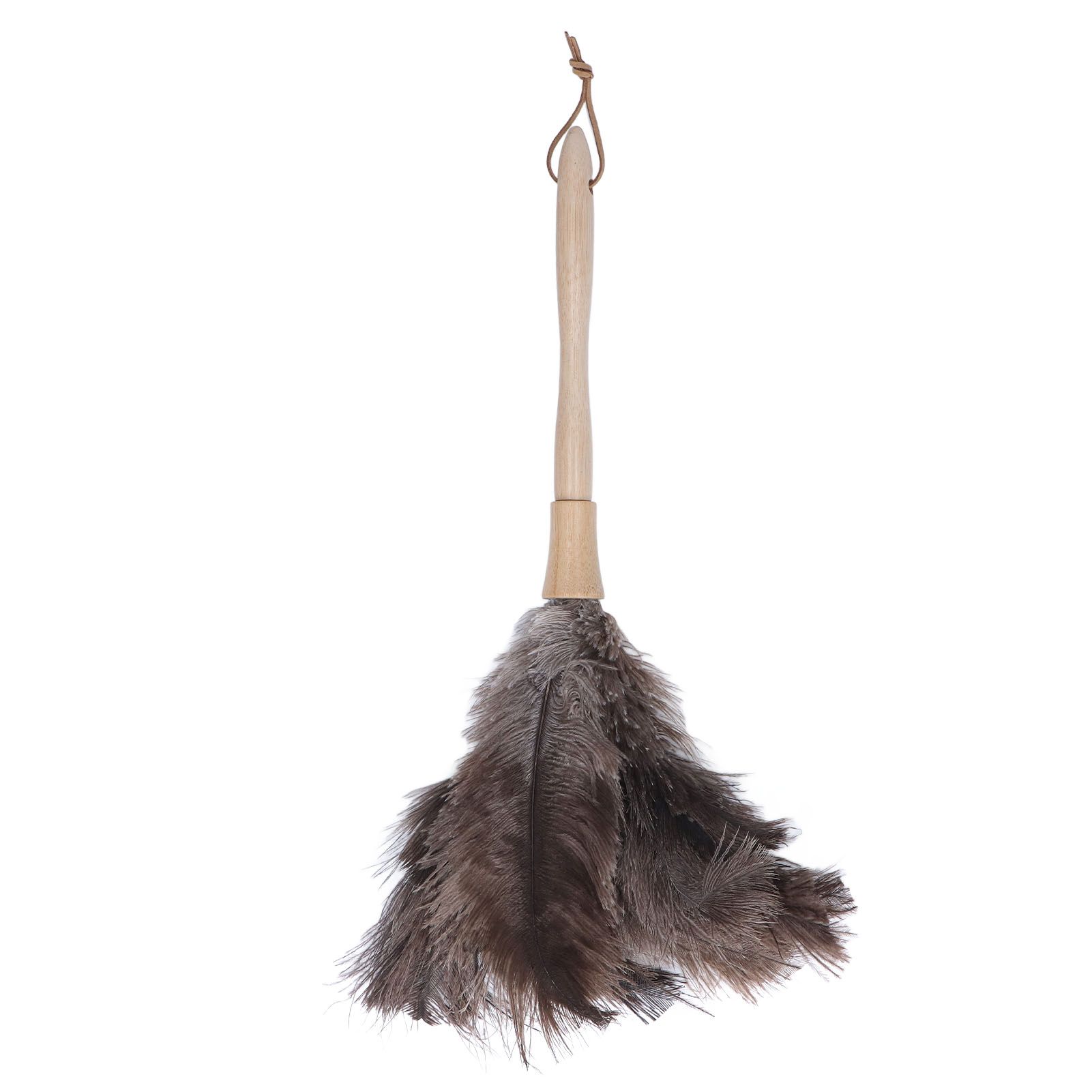 Feather Duster Light Weight Soft Long Handle Reusable Black Ostrich Feather Duster for Home Office Car - Image 1