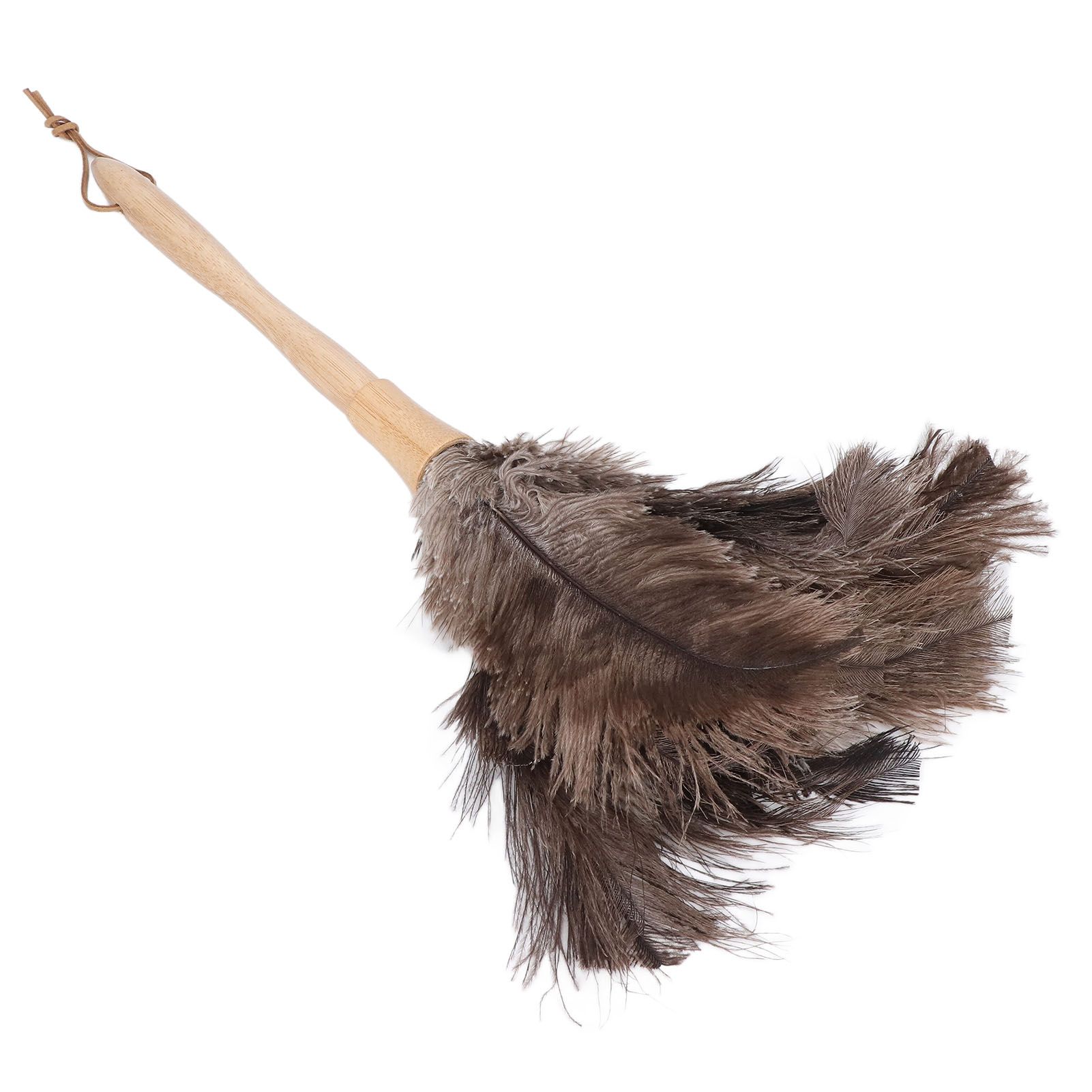 Feather Duster Light Weight Soft Long Handle Reusable Black Ostrich Feather Duster for Home Office Car - Image 3