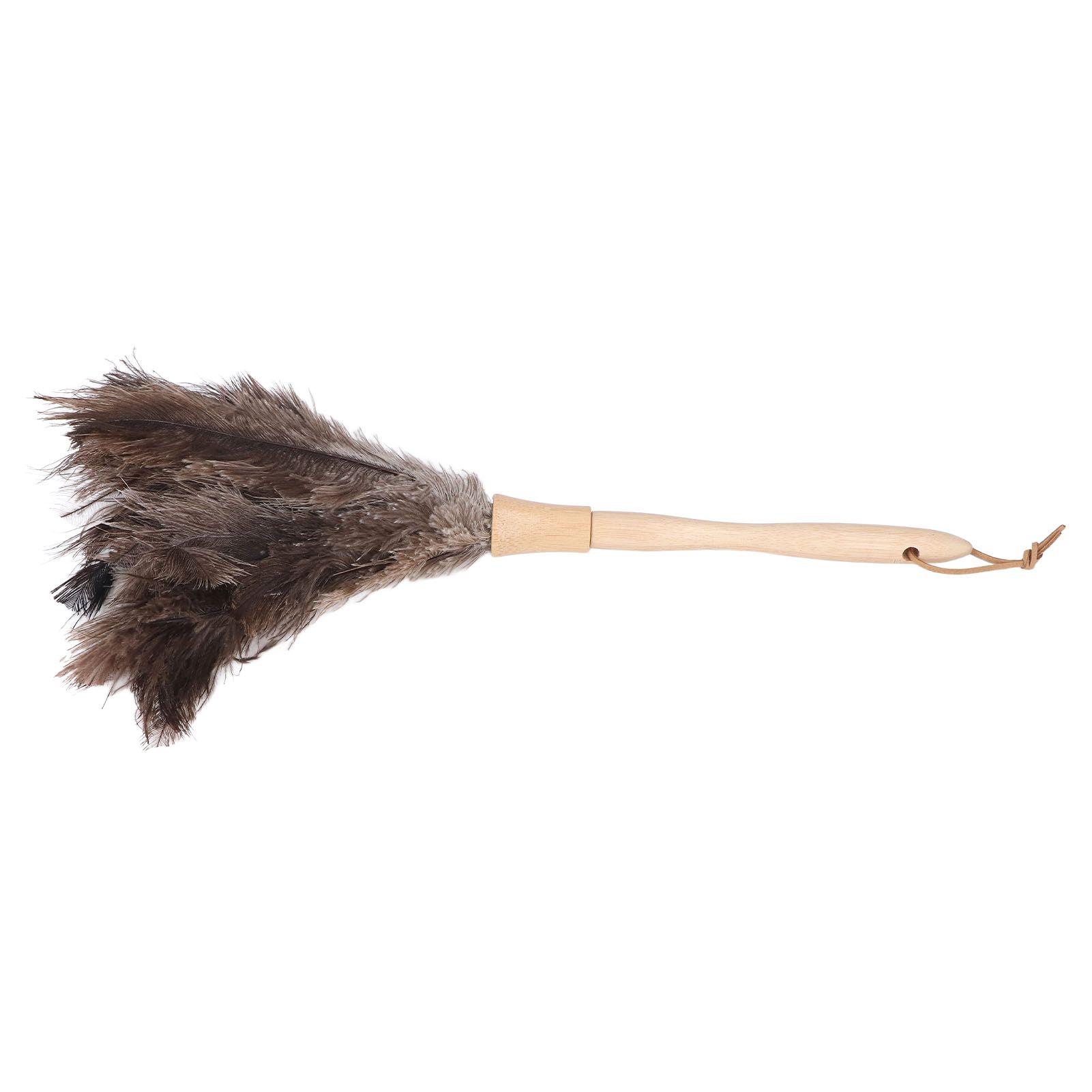 Feather Duster Light Weight Soft Long Handle Reusable Black Ostrich Feather Duster for Home Office Car - Image 4