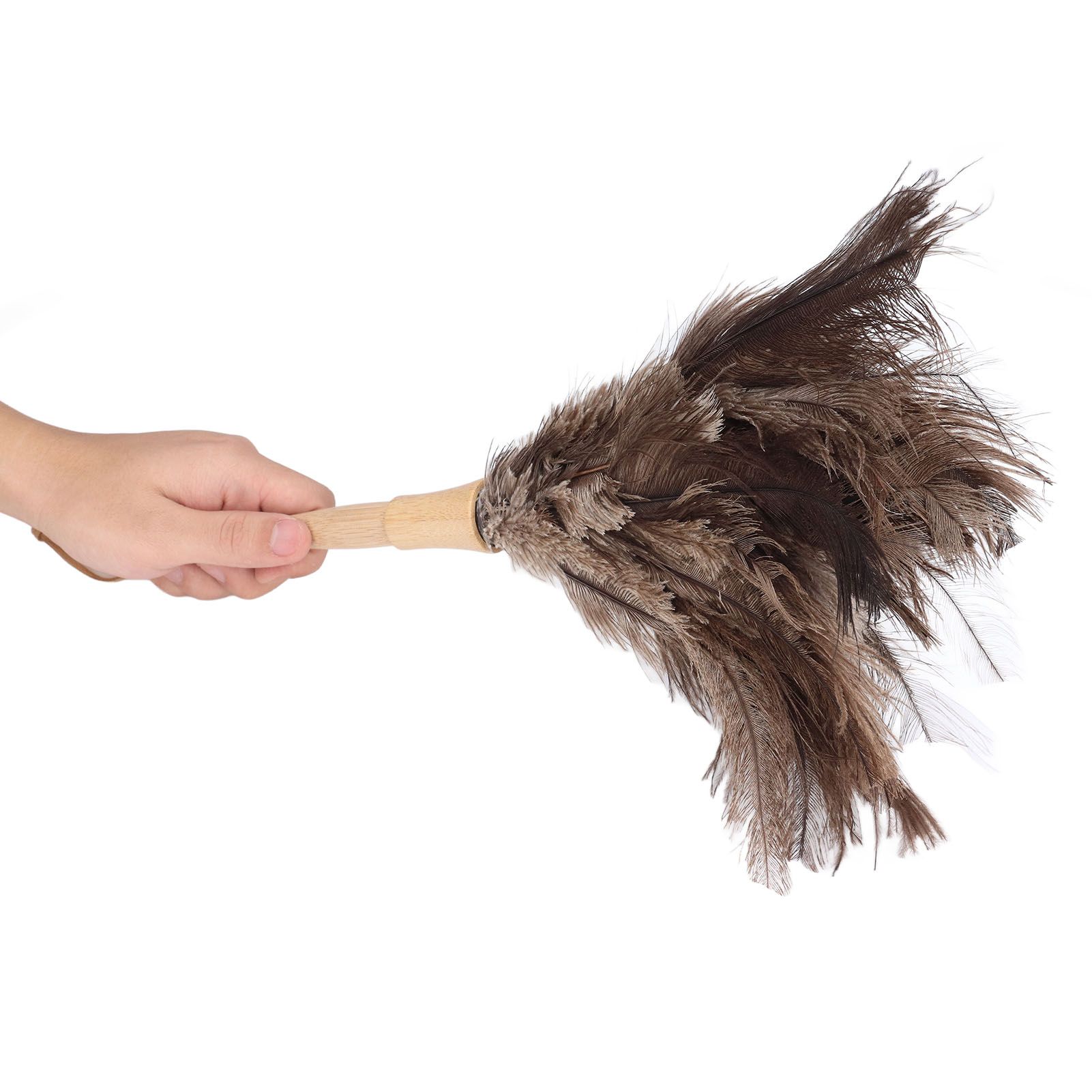 Feather Duster Light Weight Soft Long Handle Reusable Black Ostrich Feather Duster for Home Office Car - Image 7