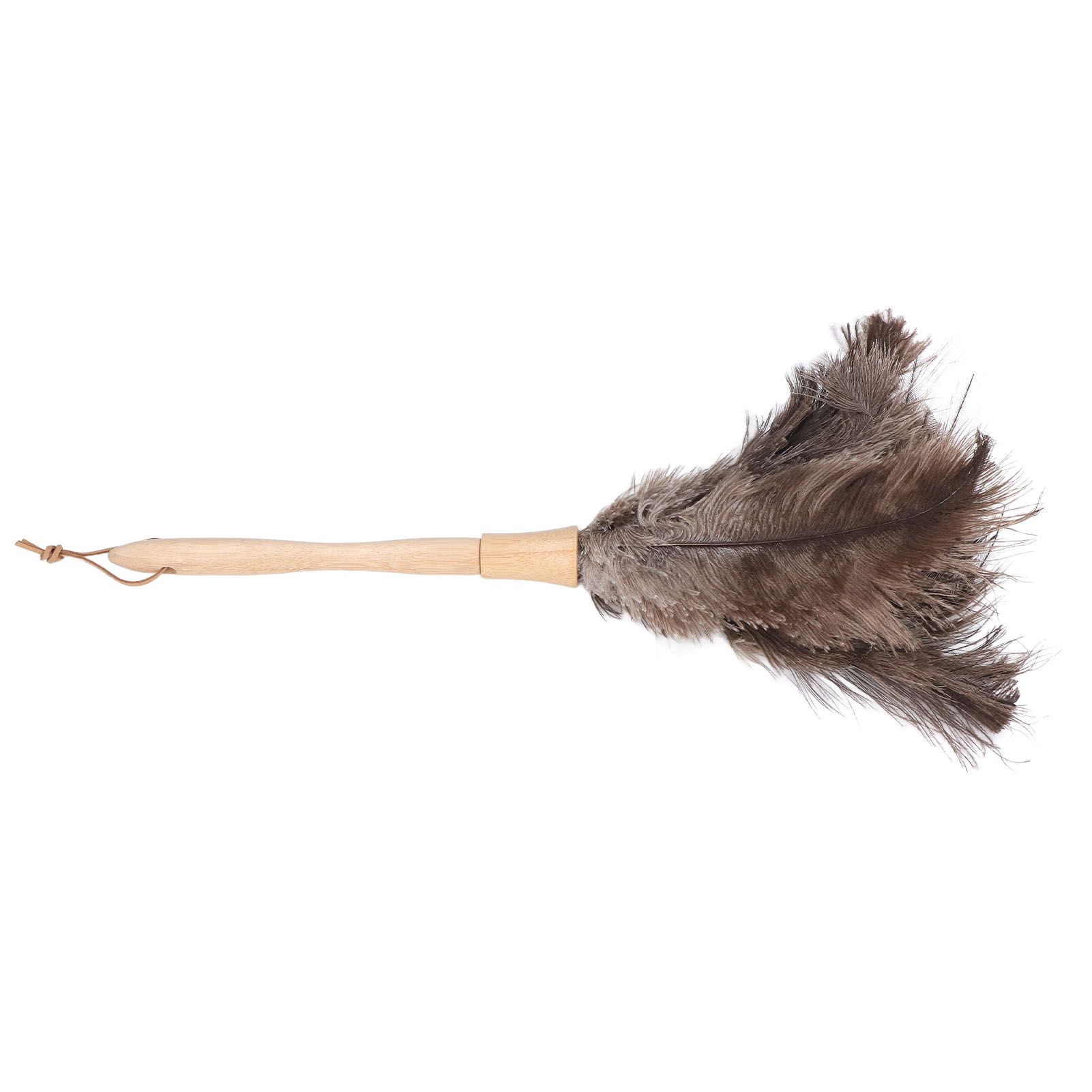Feather Duster Light Weight Soft Long Handle Reusable Black Ostrich Feather Duster for Home Office Car - Image 8